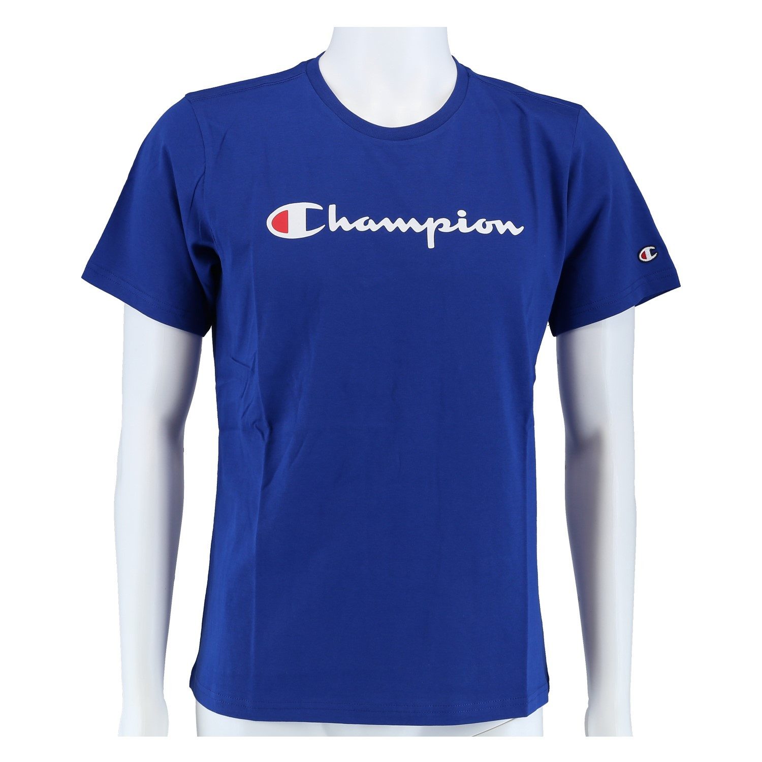 T-Shirt (Baumwolle) Crew mit Logo-Schriftzug royalblau Kinder