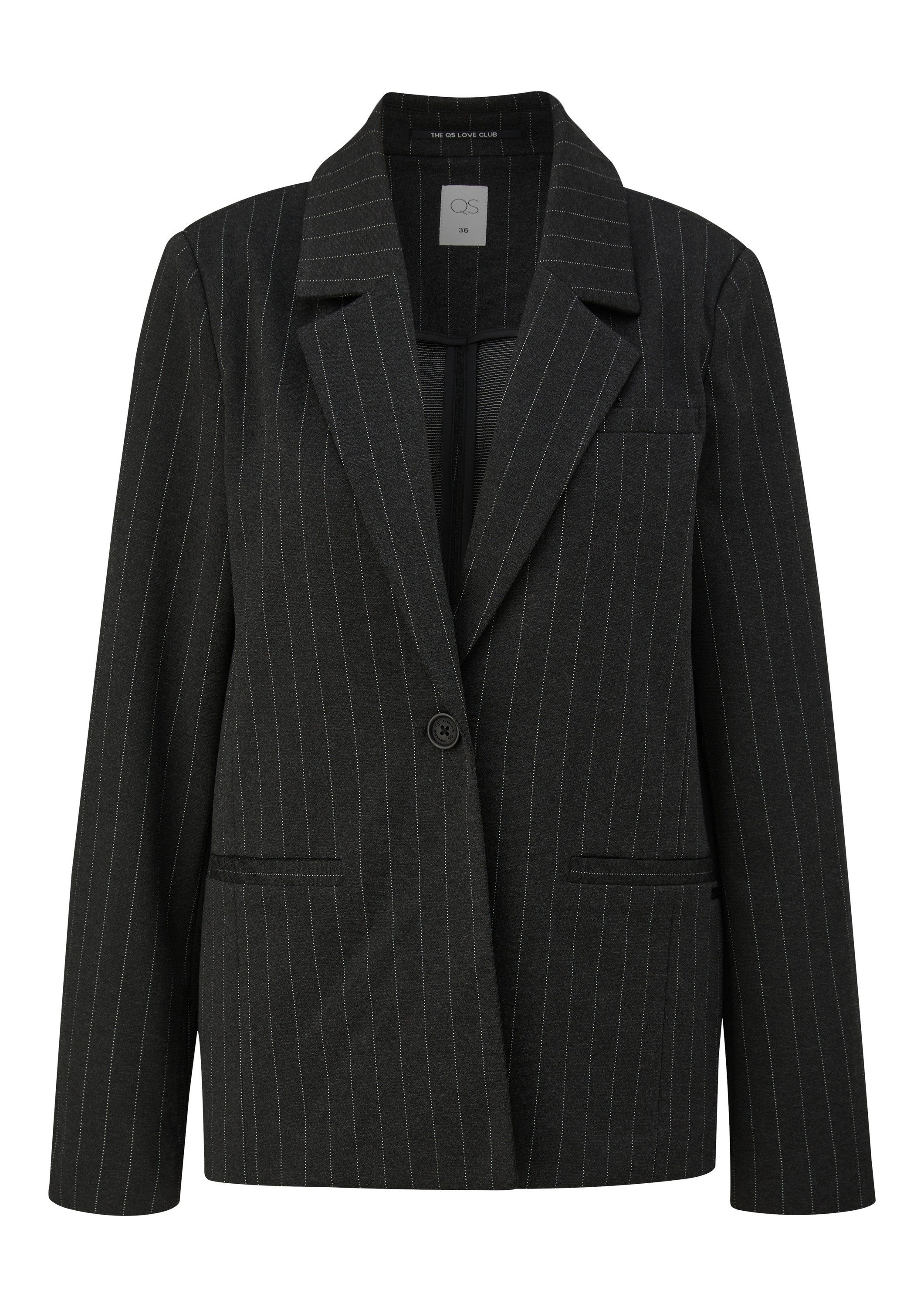 QS Jackenblazer Indoor-Blazer Melierter Blazer aus Interlockjersey günstig online kaufen