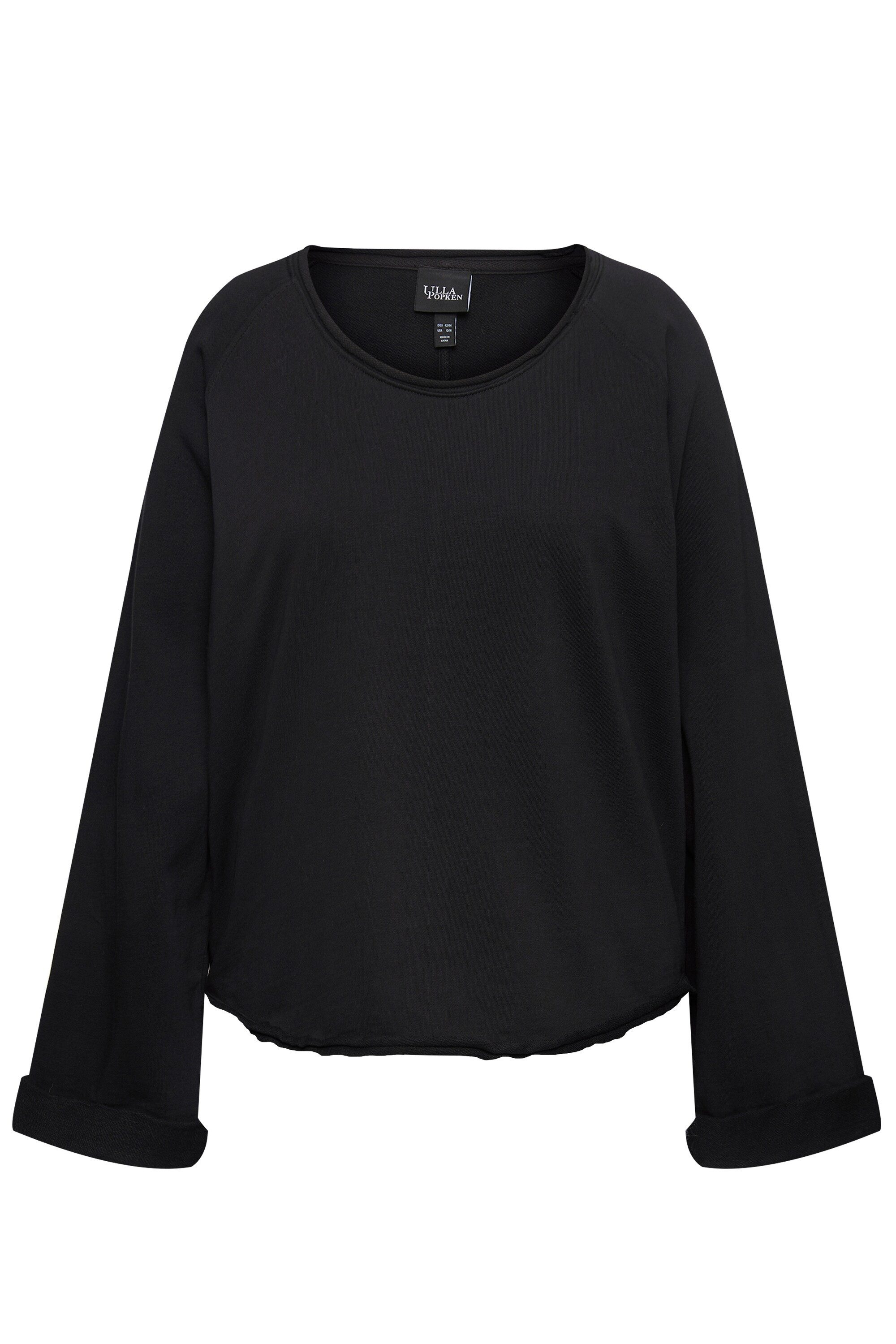 Ulla Popken Sweatshirt Sweatshirt Rollkanten Rundhals günstig online kaufen