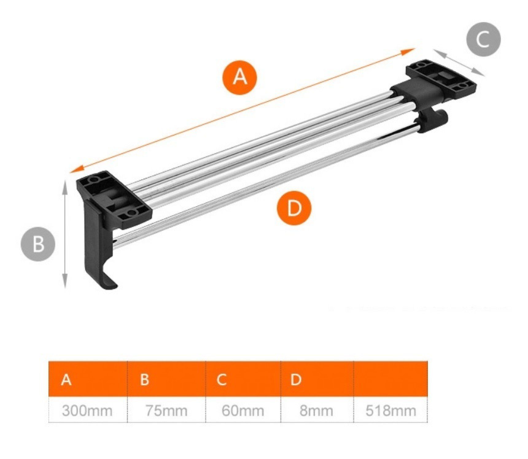 BAYLI Kleiderstange 2er Set Kleiderbügelhalter ausziehbar 30-52 cm, auszieh günstig online kaufen