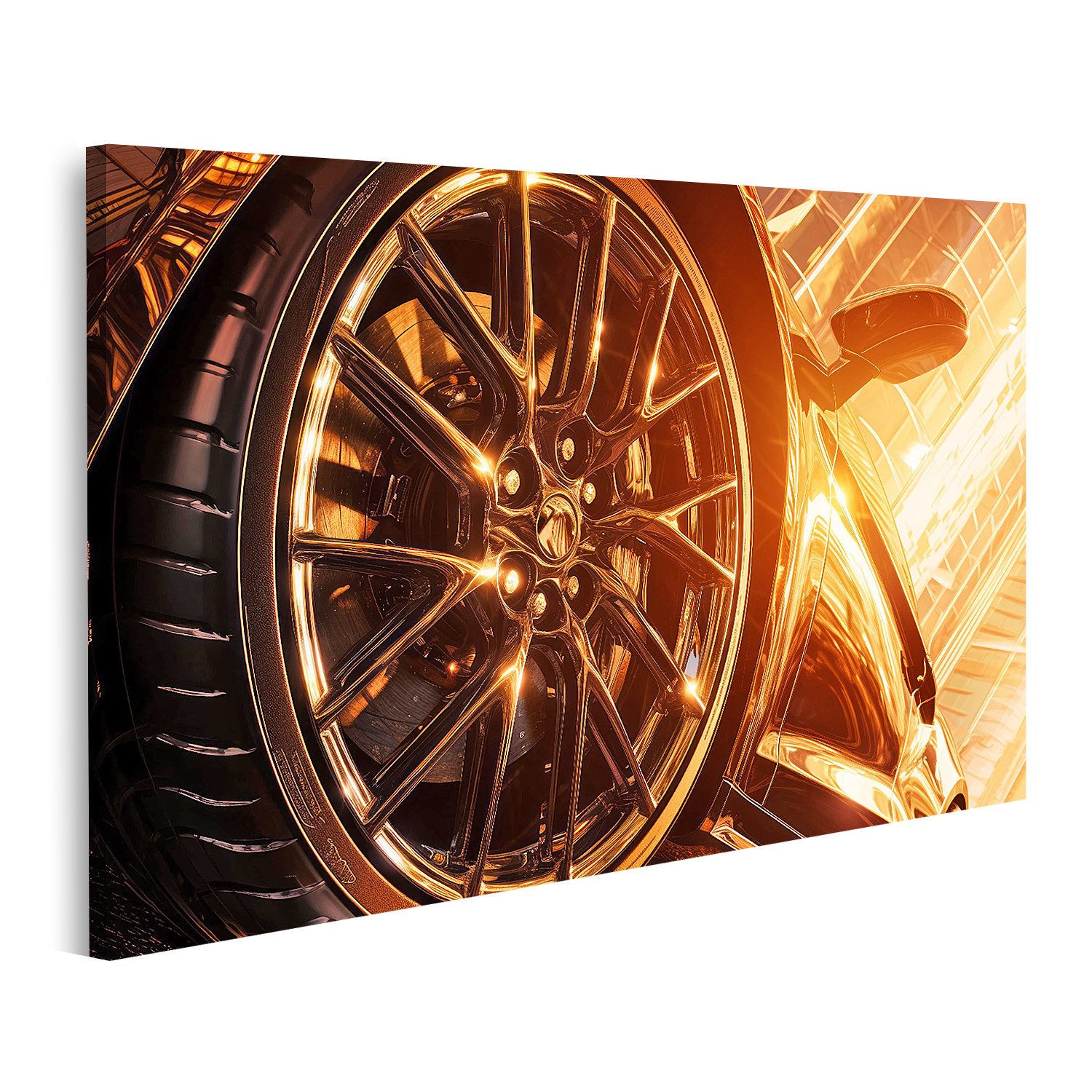 islandburner Leinwandbild, Glanzvolles Autodesign bei Nacht