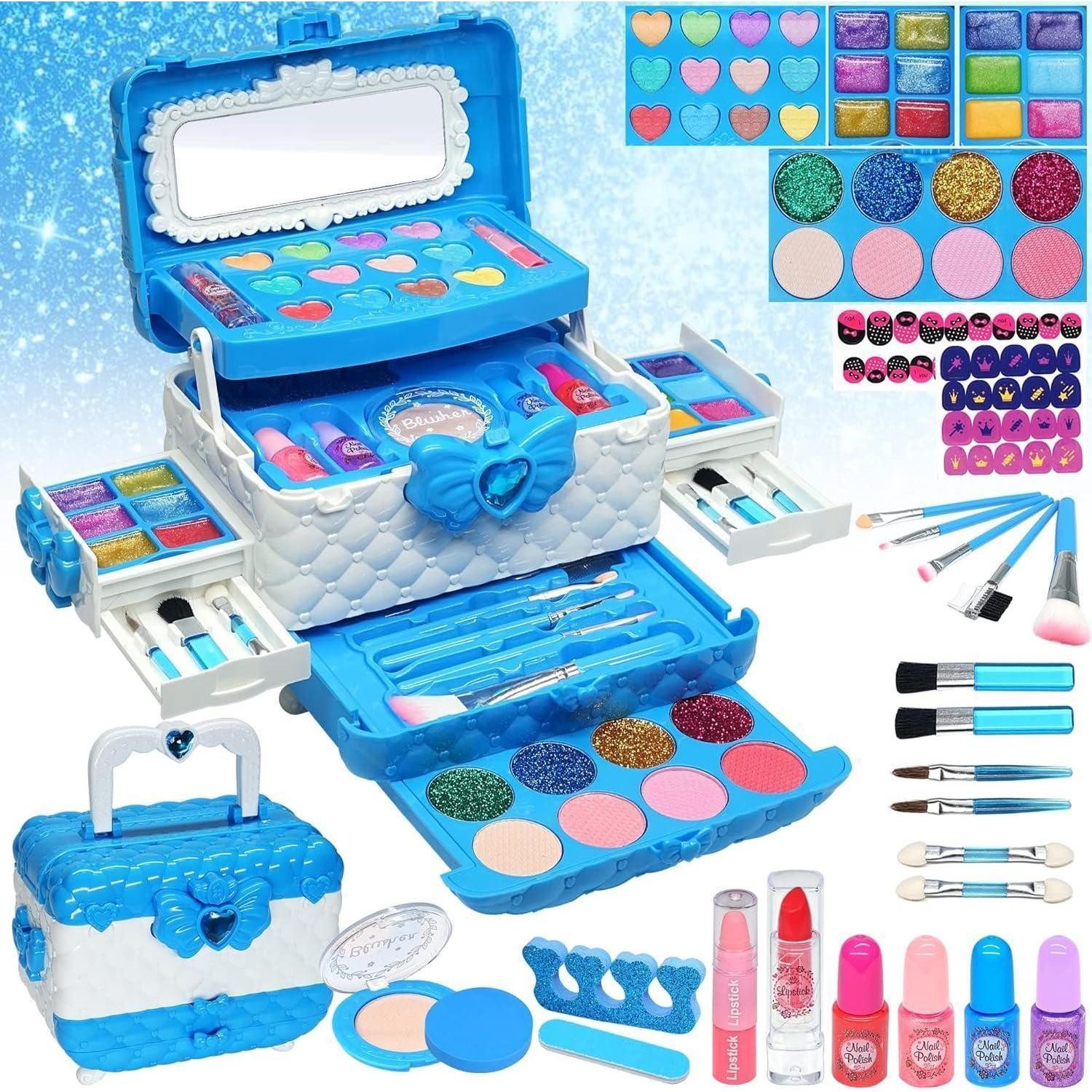 EVACOK Theaterschminke Kinderschminke Set Mädchen Kinder Make Up 57PCS Schminkset