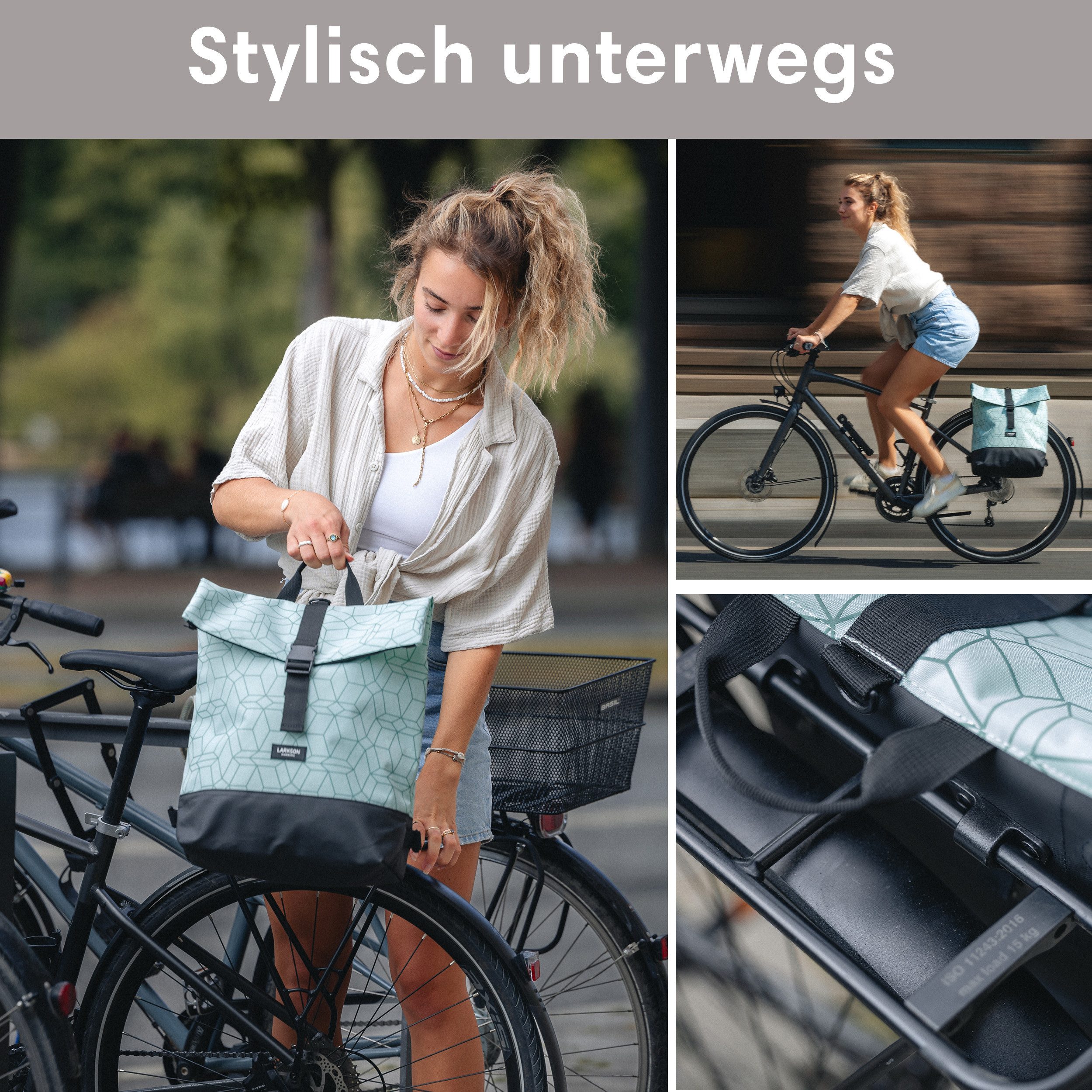 LARKSON Fahrradtasche Tammo Bike Fahrrad Rucksack Gepäckträger (1-tlg), Rucksack und Gepäckträgertasche, Wasserabweisend