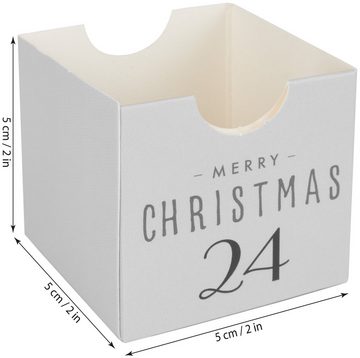 BRUBAKER befüllbarer Adventskalender DIY Weihnachtskalender mit 24 Türchen zum Befüllen Schwarz Weiß - 32cm (1-tlg), Kalender Weihnachten für Gutscheine Süßigkeiten