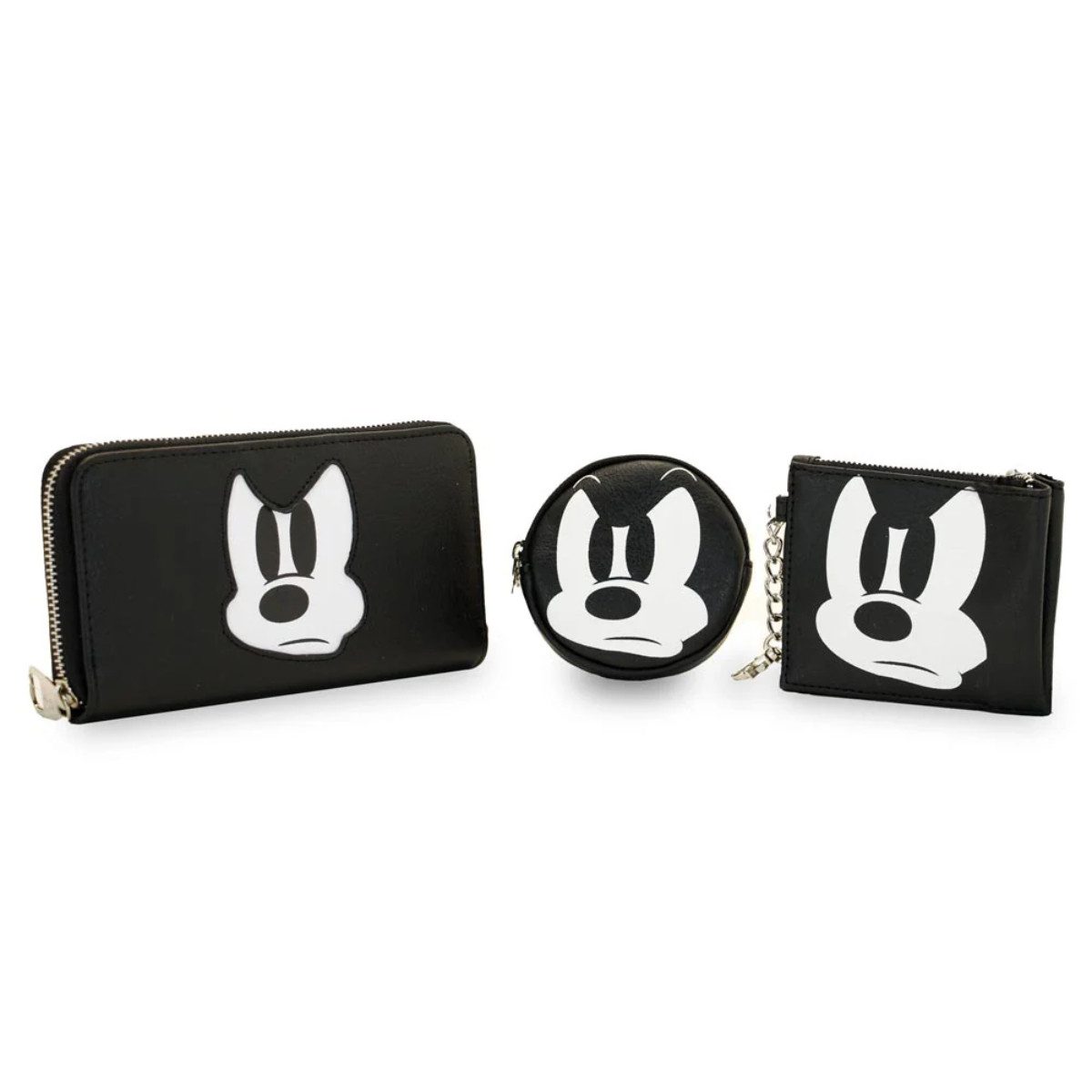 Disney Mickey Mouse Geldbörse Angry Geschenkset schwarz Wallet Set mit Münzgeldbörsen (3-tlg)