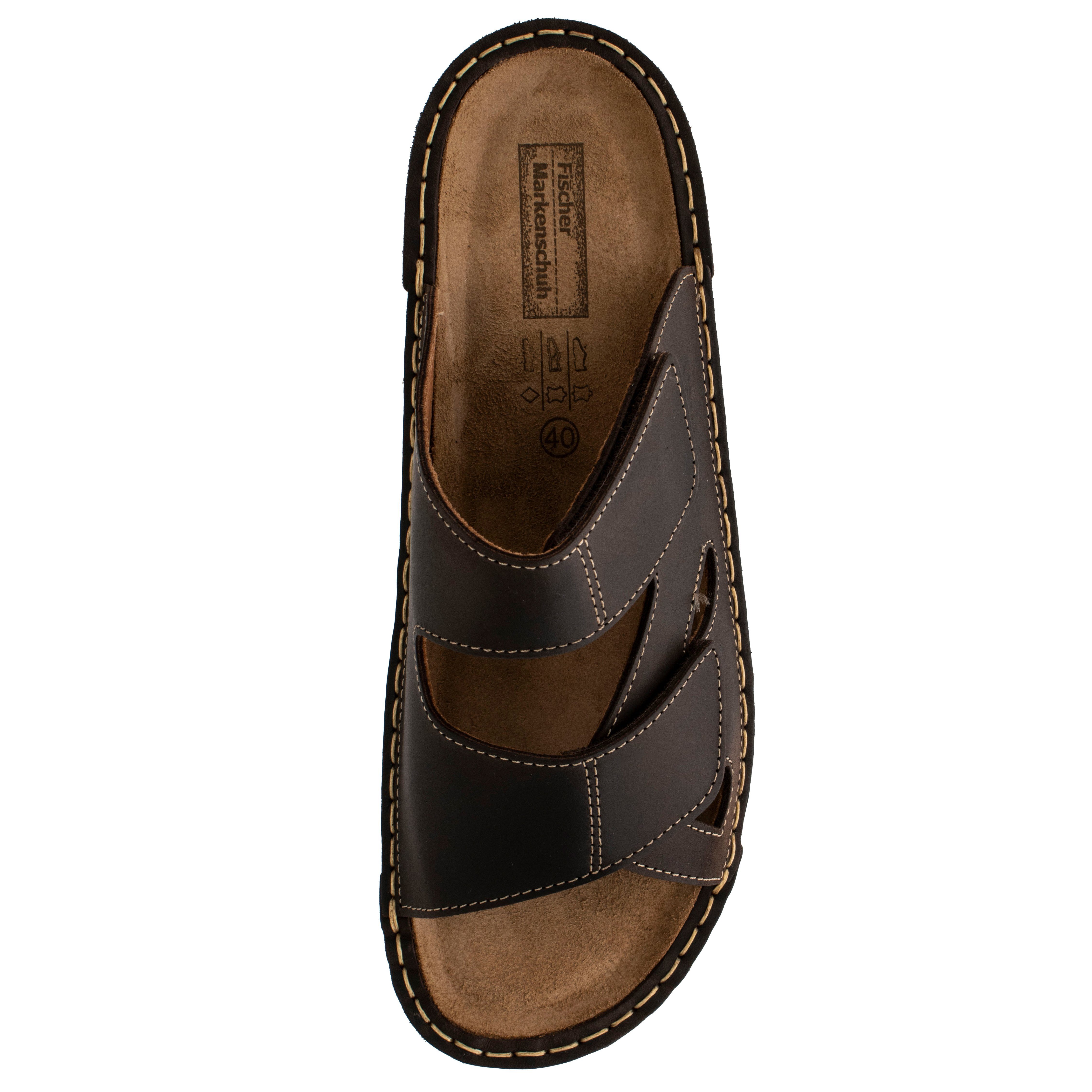 Fischer-Markenschuh Andreas Pantolette aus Nubukleder, Weite G, Ledereinlegesohle herausnehmbar