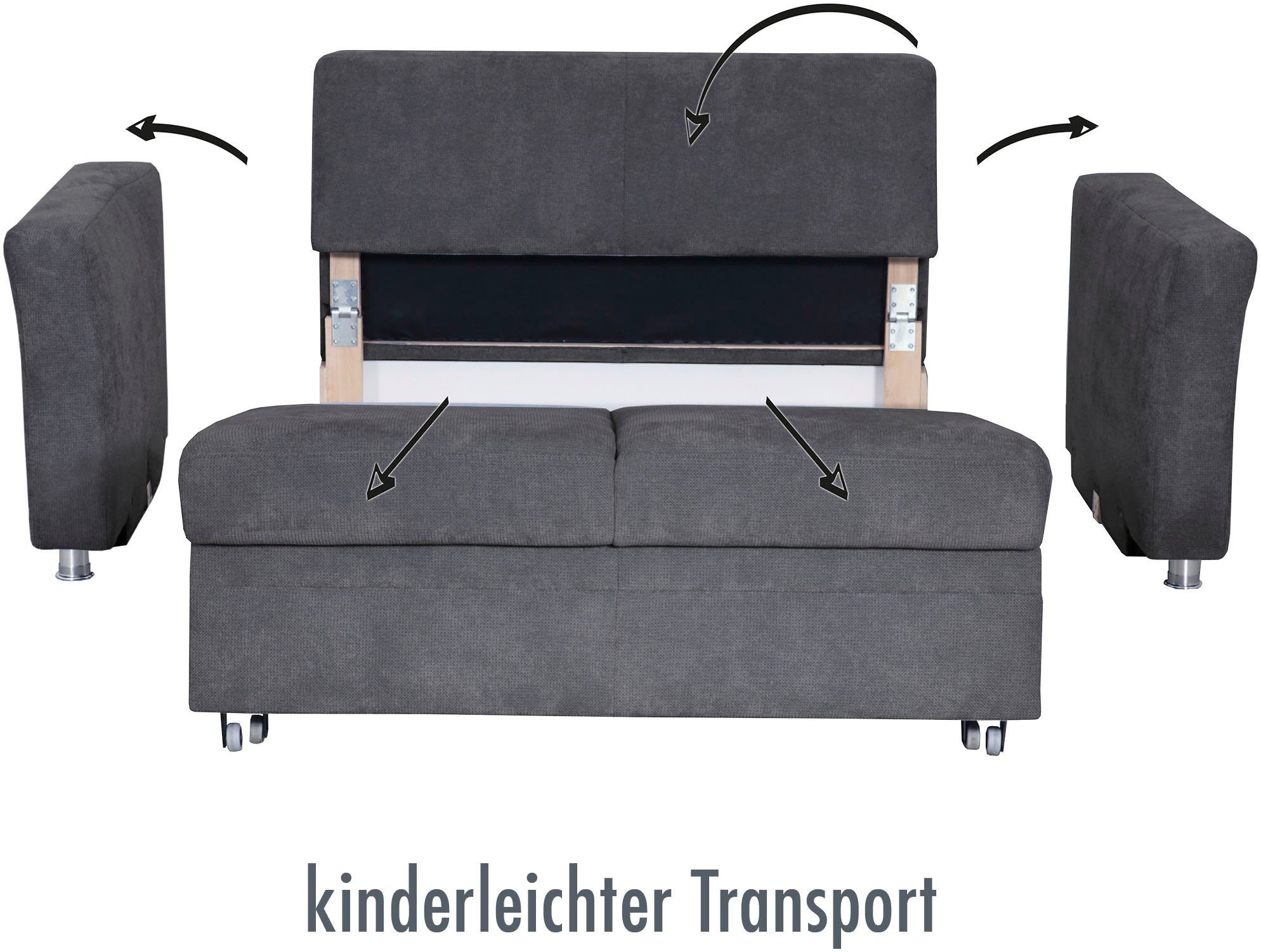 Die PlanBar Schlafsofa MP-PD19021, mit Längsschläferfunktion marine cm 140x210