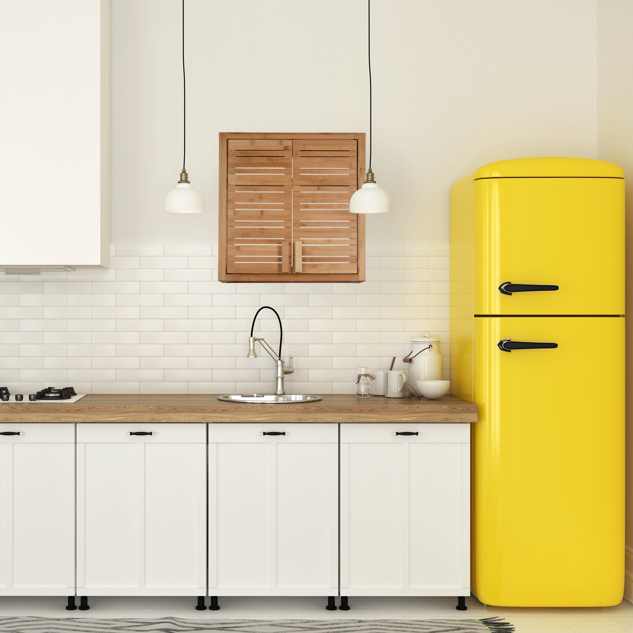 relaxdays Hängeschrank Wandschrank Bambus
