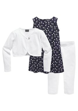 KIDSWORLD Bolero, Kleid & Leggings 3tlg. Set: (Set, 3-tlg) mit Sternchendruck