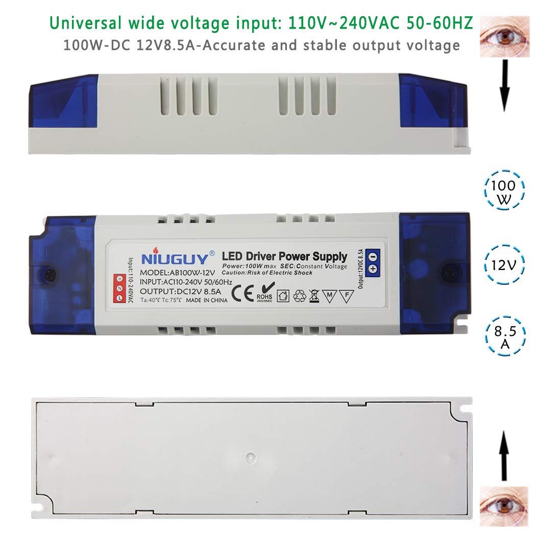 YI LED-Transformator 240V AC / 12V DC LED Trafo LED Trafo
