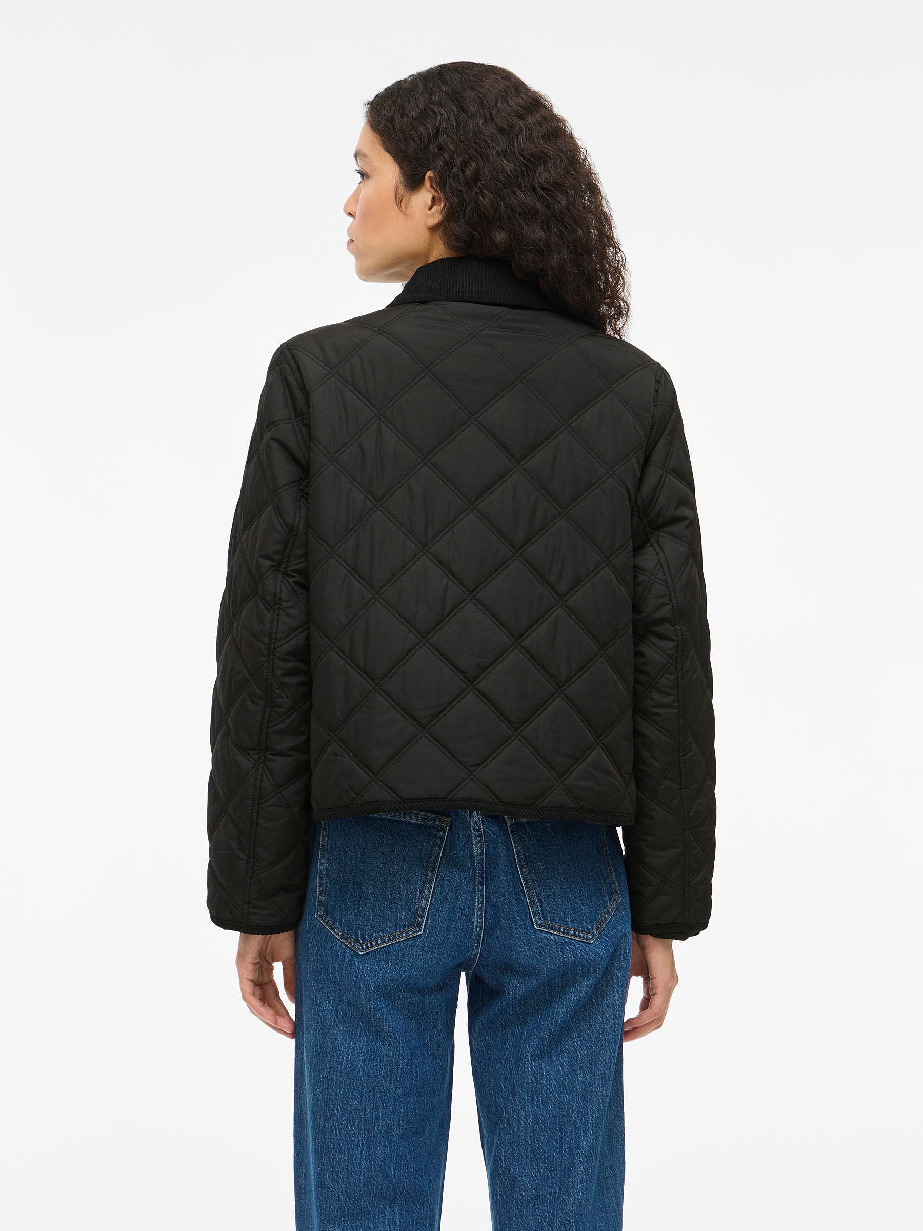 Vila Blouson Stepp-Design mit Druckknöpfen - Modisches Must-have (1-St) VIQUILA L/S CORDUROY QUILT SHORT JACKET