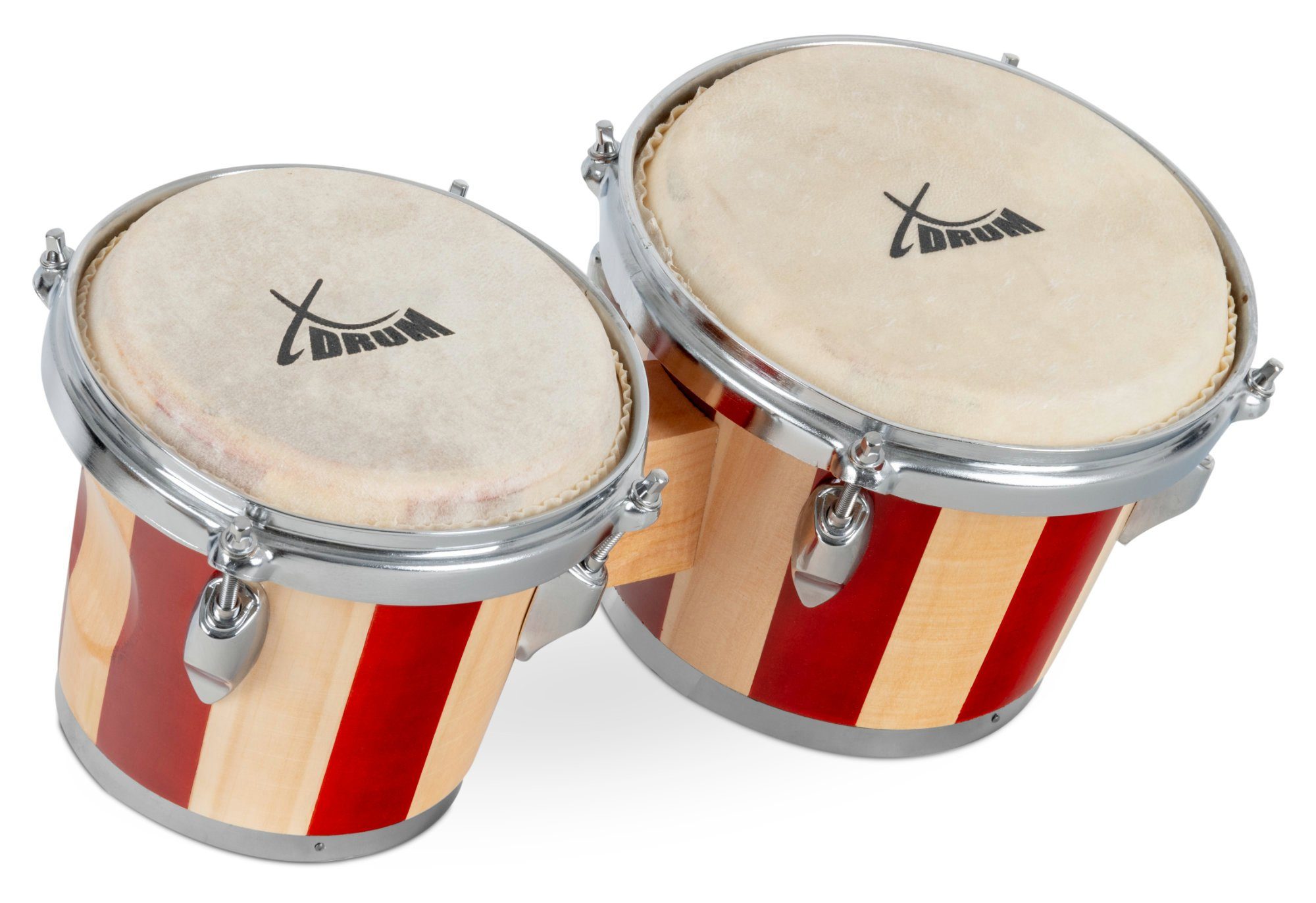 XDrum Bongo Retro, inkl. Stimmschlüssel, Bongotrommeln mit stimmbaren Naturfellen