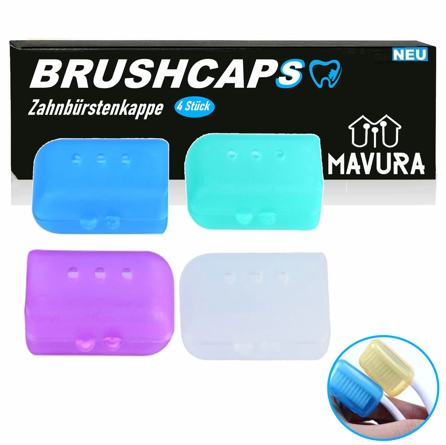 MAVURA Aufbewahrungsdose BRUSHCAPS Zahnbürstenkopf Reisekappen Zahnbürsten günstig online kaufen