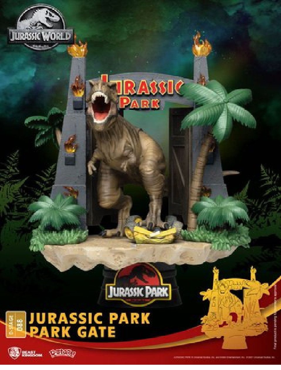 Beast Kingdom Toys Sammelfigur Jurassic Park D-Stage PVC Diorama Park Gate 15 cm