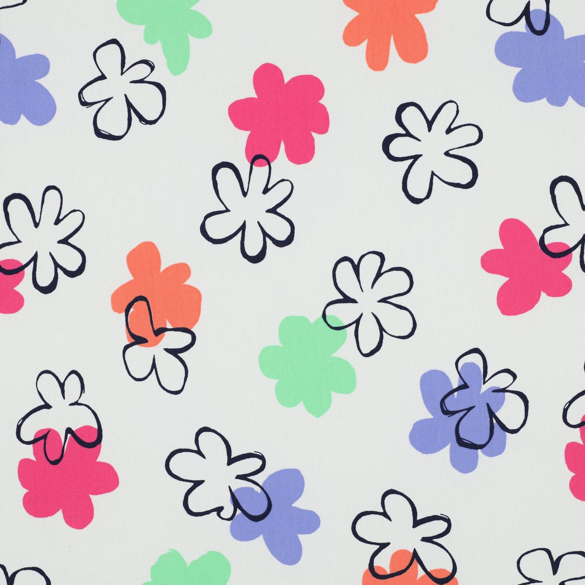 MAGAM-Stoffe Stoff "Charlotte", Blumen Jersey Stoff Kleider Kinder OEKO-TEX Meterware ab 50cm