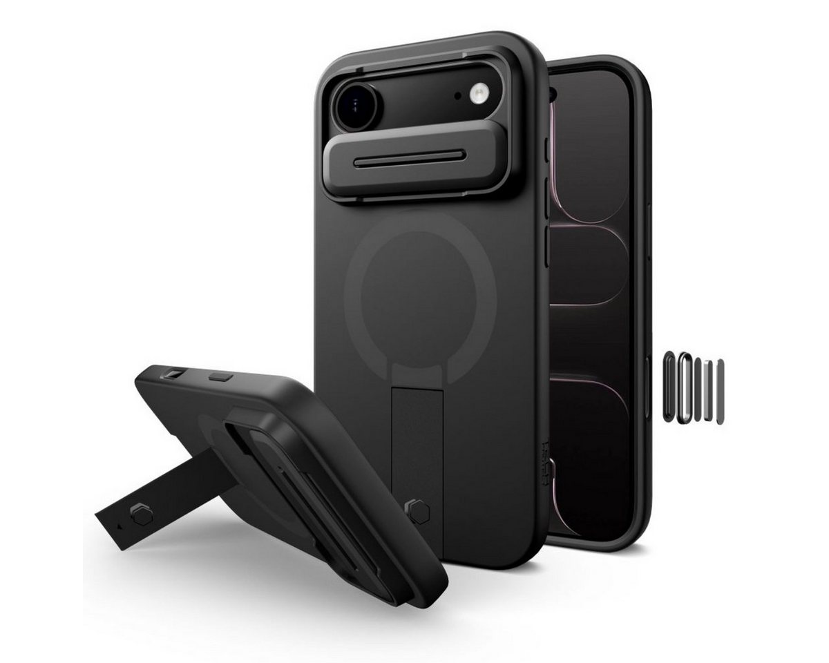 TECH PROTECT Handyhülle Kevlar Aura mit Magnetfunktion Kompatibel mit iPhone Air Schwarz 6,5, Kevlar Optik mit integrierter Magnetfunktion für sicheren Halt