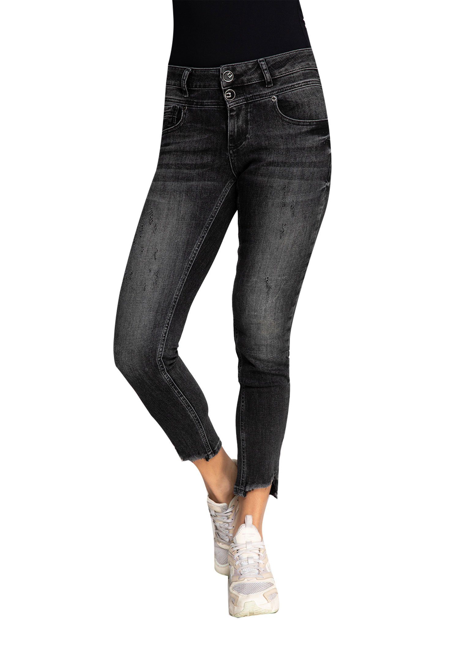 Zhrill Skinny-fit-Jeans Skinny angenehmer Sitzkomfort Jeans KELA Black