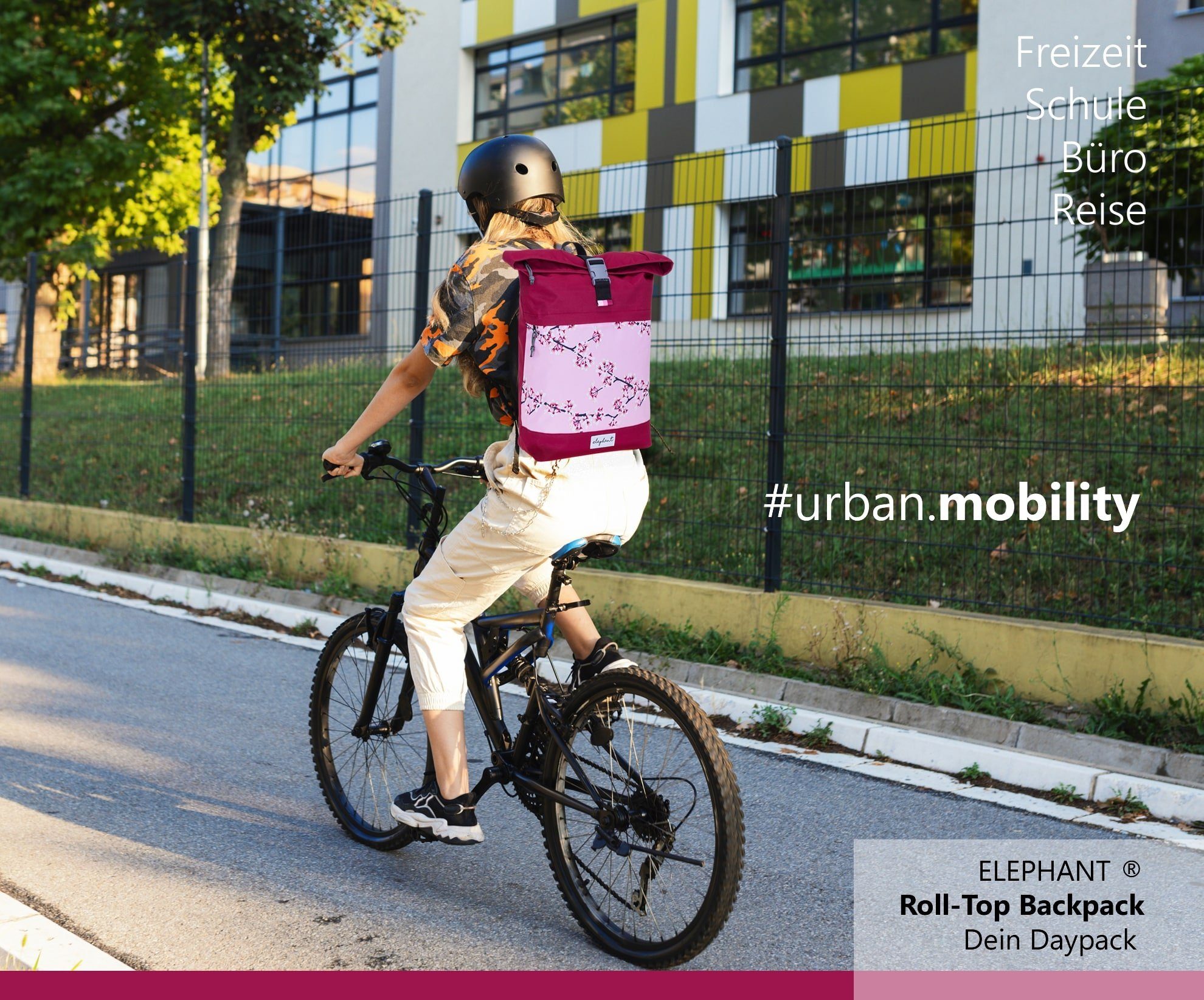 ELEPHANT Rucksack Damen Freizeitrucksack A4 groß 13038, Laptop Tasche Travel Geheimfach Daypack large + Trinkflasche