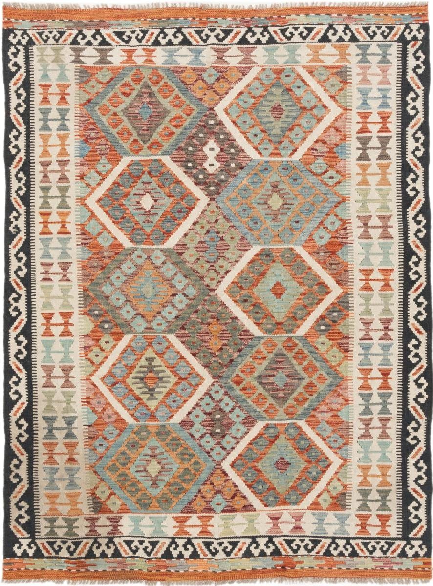 Orientteppich Kelim 150x198 3 Handgewebter rechteckig, Afghan Nain Trading, mm Höhe: Orientteppich