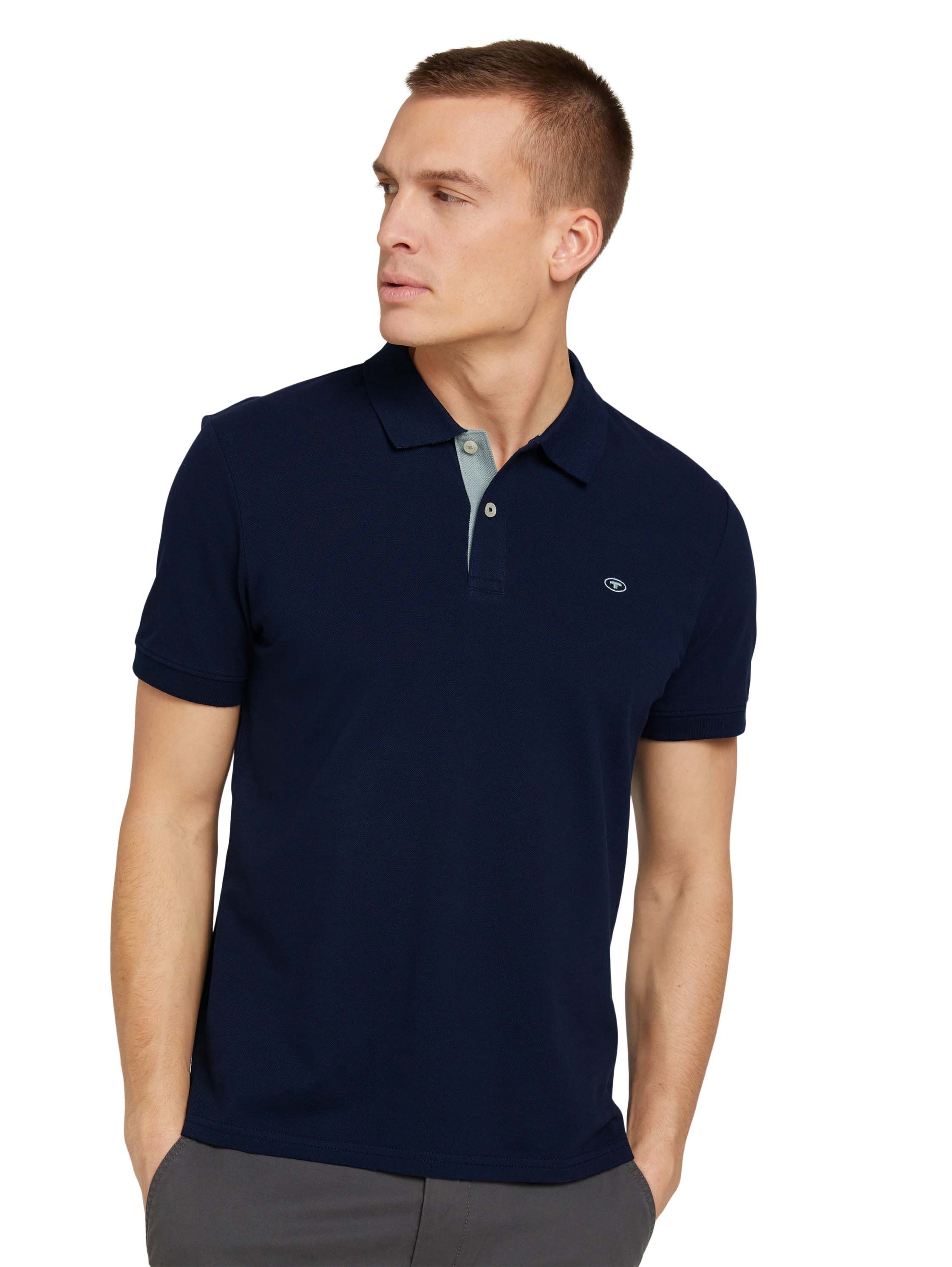 TOM TAILOR Poloshirt mit Knopfleiste und Logo