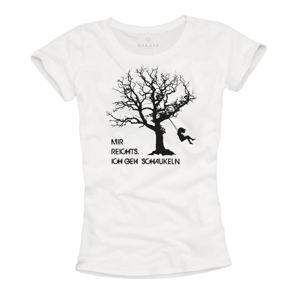 MAKAYA TShirt Damen Lustige Freche Frauen Tops Witzige Sprüche Coole