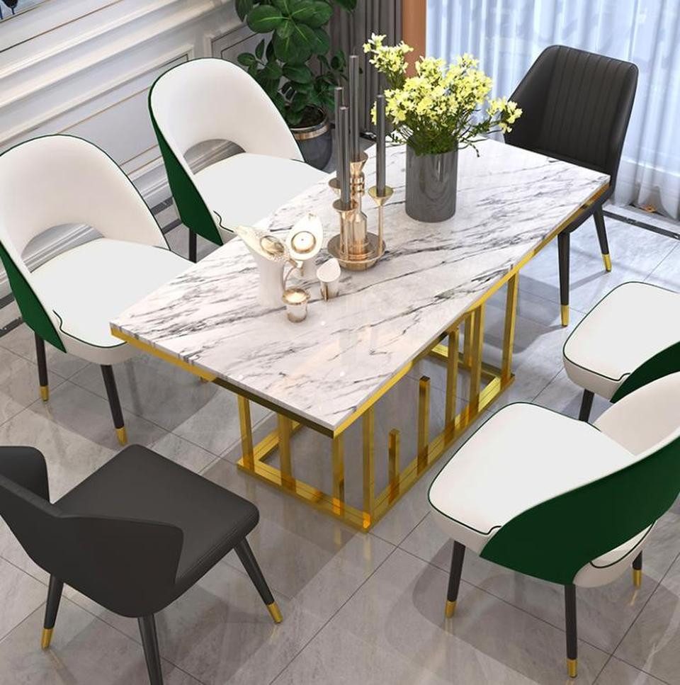 Esstisch Esszimmer Möbel Einrichtung Tisch Metall Tische Esstische Gold