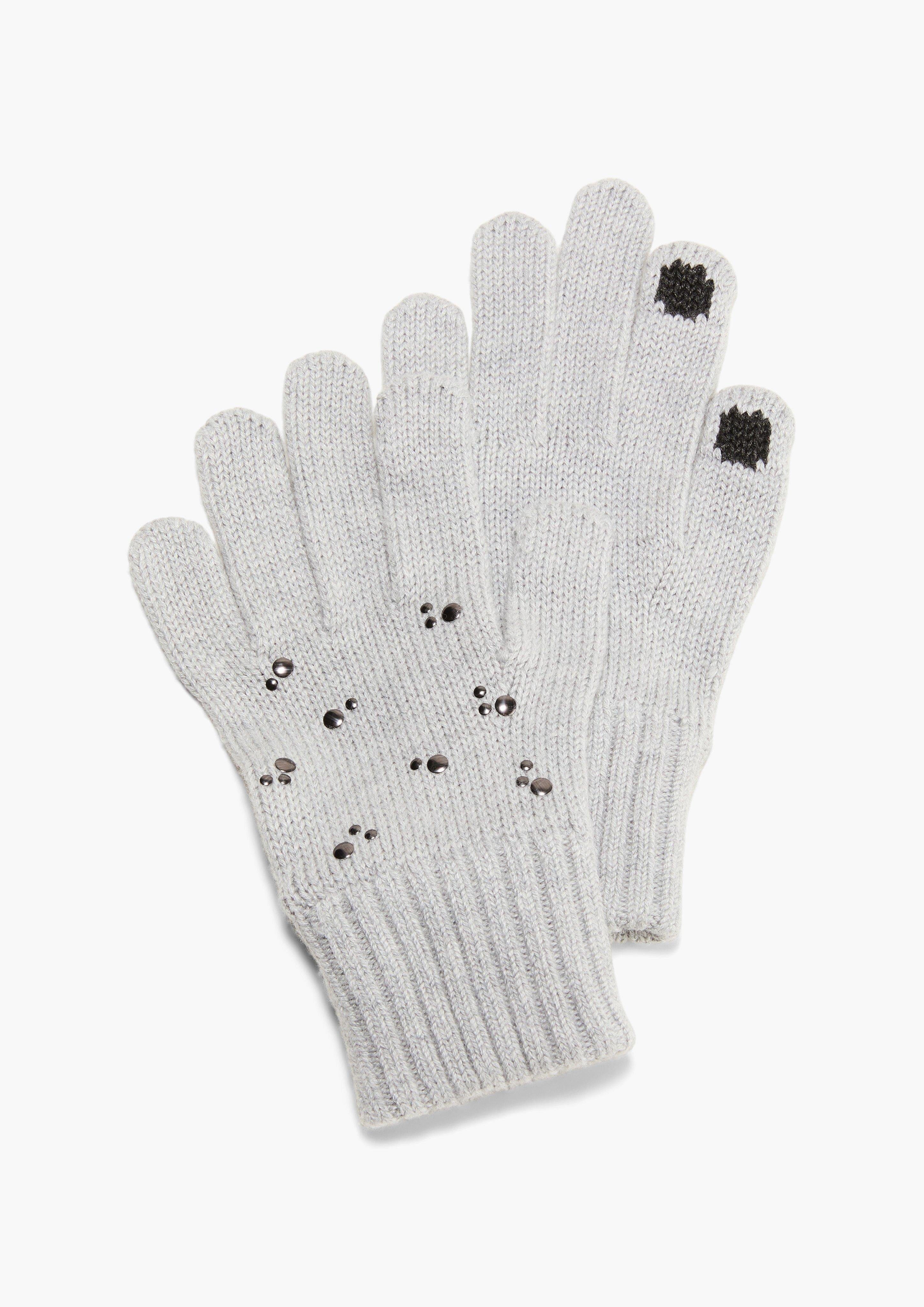 Rippbündchen meliert Handschuhe grau Strickhandschuhe Modalmix s.Oliver aus