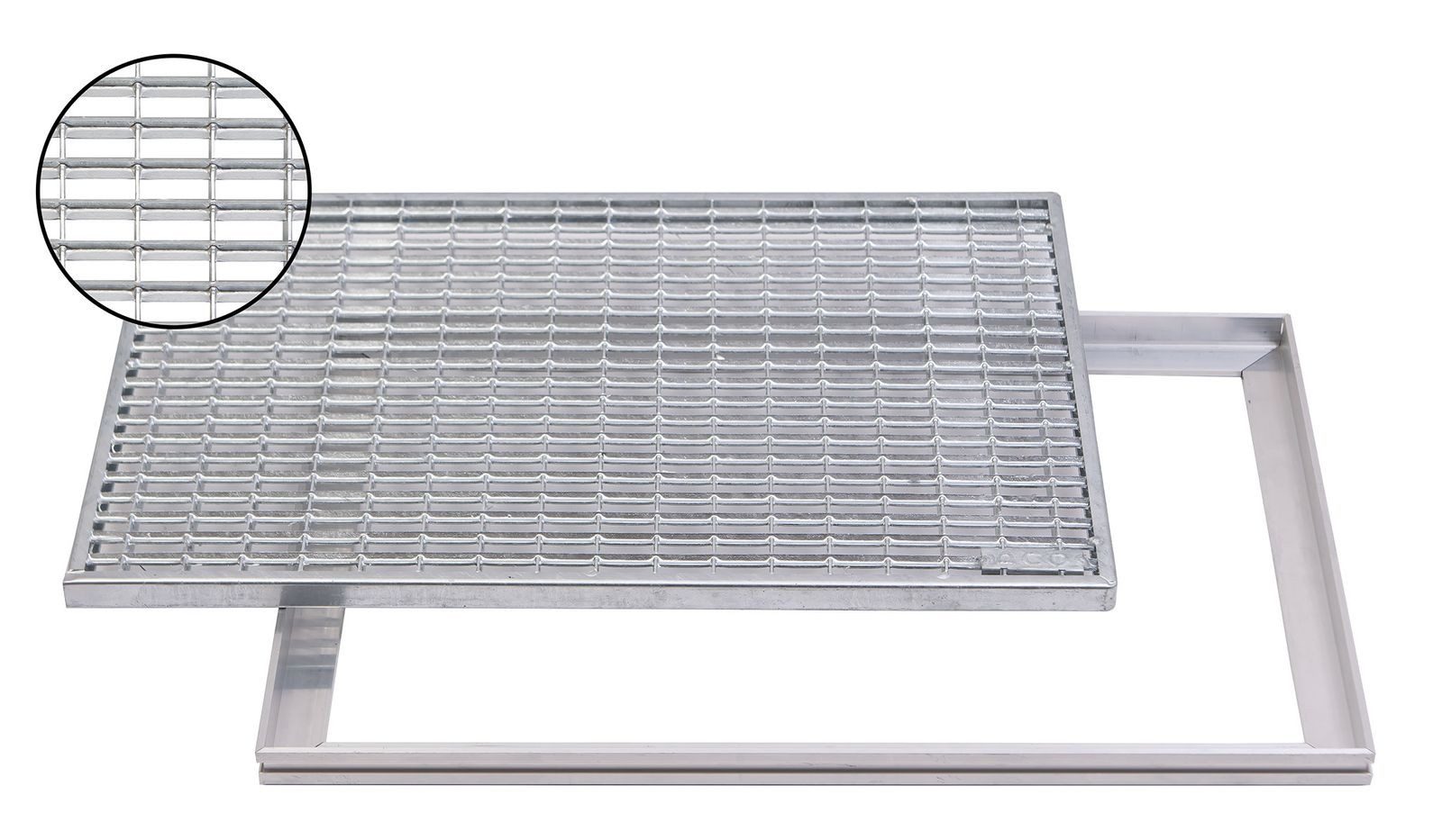 ACO Severin Ahlmann GmbH & Co. KG Fußmatte Schuhabstreifer Maschenrost mit V-Stab + Rahmen, rechteckig, Höhe: 26 mm, 600x400mm, geeignet für den Innenbereich und Außenbereich