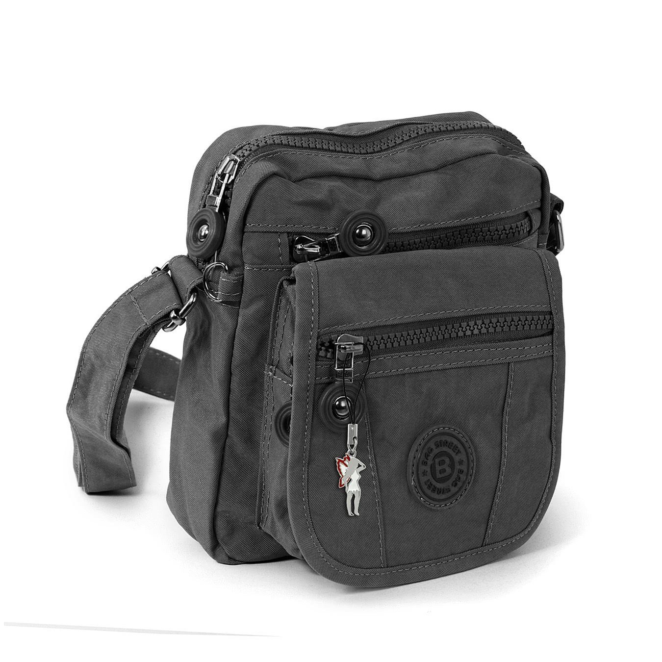 BAG STREET Umhängetasche Bag Street Damen Herren Crossover (Umhängetasche), Damen, Herren Umhängetasche Nylon, grau ca. 15cm x ca. 18cm