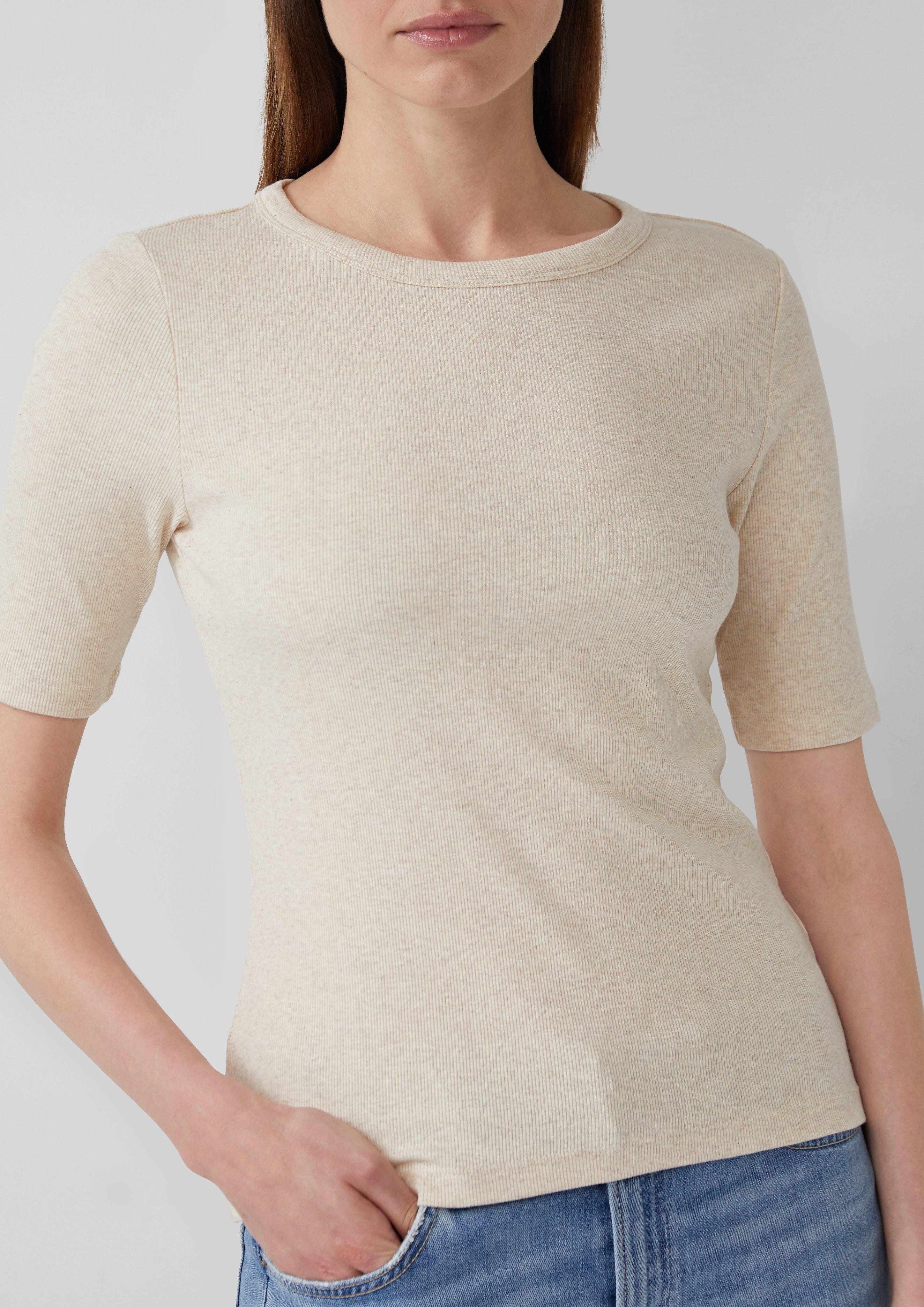 s.Oliver Kurzarmshirt Ripp-Shirt im Slim Fit günstig online kaufen