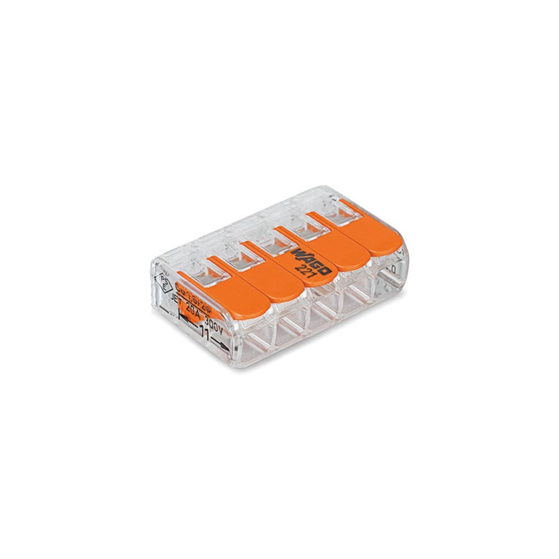 WAGO Verbindungsklemme WAGO Steckklemmen 221-415, 5-polig, 0,2...4 mm², 25 Stück