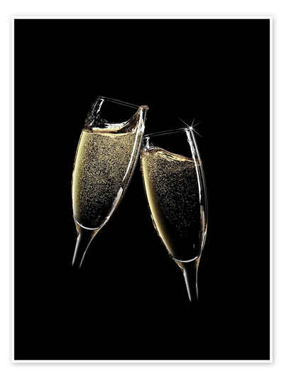 Posterlounge Poster Editors Choice, Prost! Zwei Champagner Gläser, Bar Fotografie