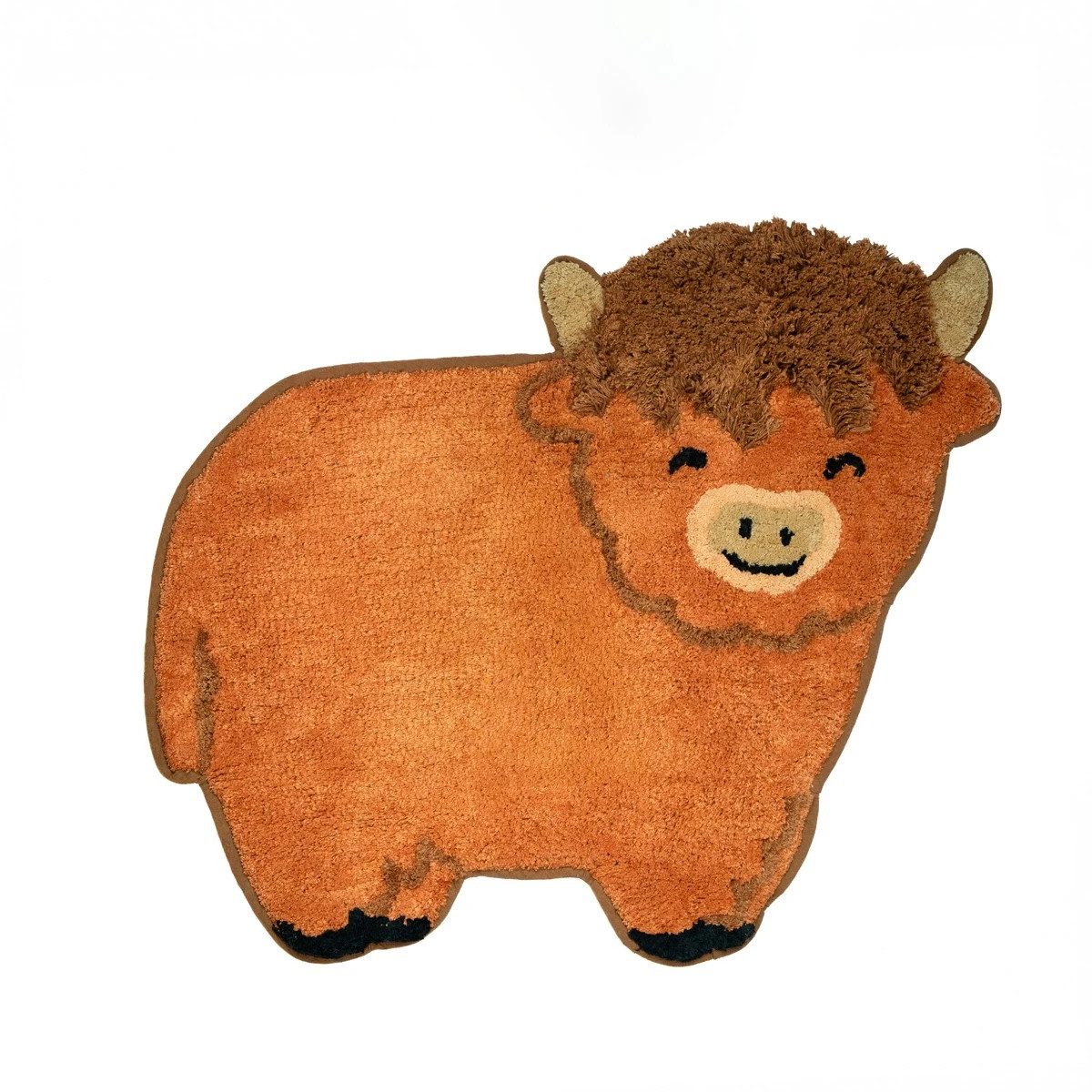 Sass & Belle Kinderteppich Highland Cow, Rind, Höhe: 10 mm, ca. 71 x 63 cm
