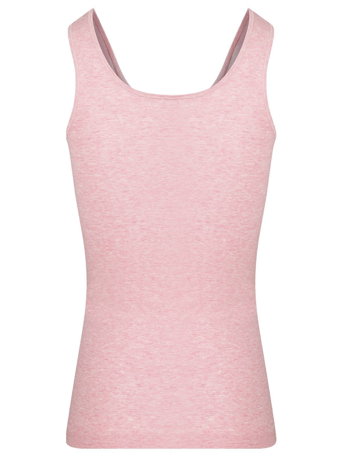 Vegan Achselunterhemd Baumwoll Achselhemd (Stück, rosa-melange COMAZO Damen 1-St)
