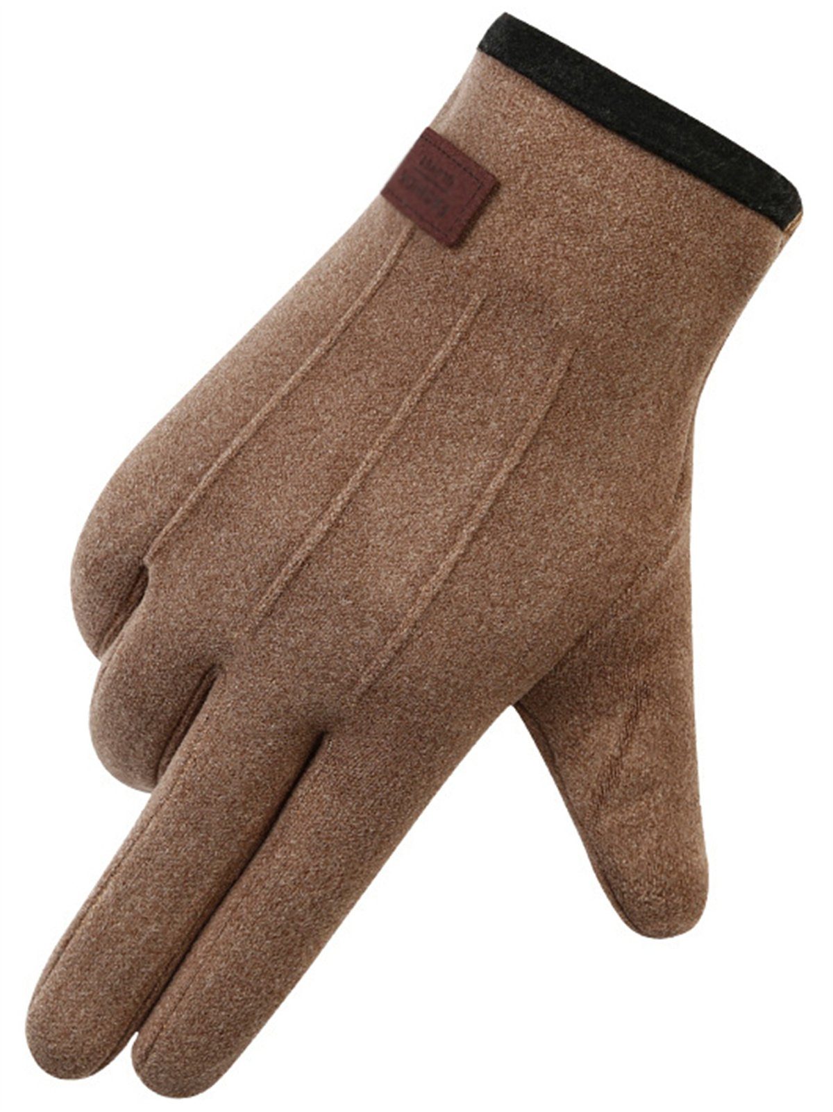 Outdoor-Rad-Touchscreen-Handschuhe Herren-Wintersamt-verdickte Crest Gold Fleecehandschuhe
