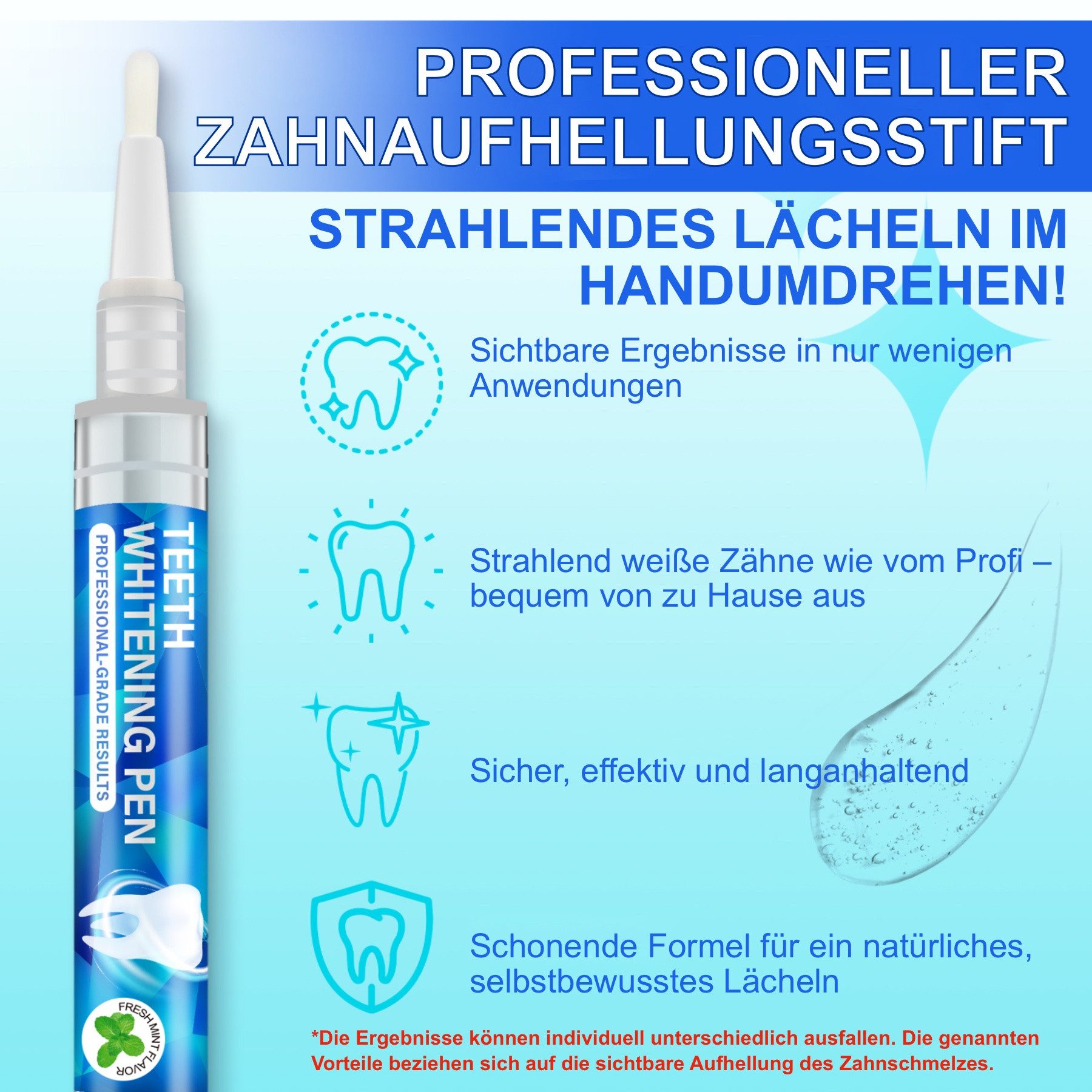 P-Beauty Cosmetic Accessories Zahnbleaching-Gel Zahnaufhellung Zahnweiß Stift Weiße Zähne Teeth Whitening Bleaching, Zahnaufhellungsgel, Zahnbleaching, Stift, Teeth Whitening Pen