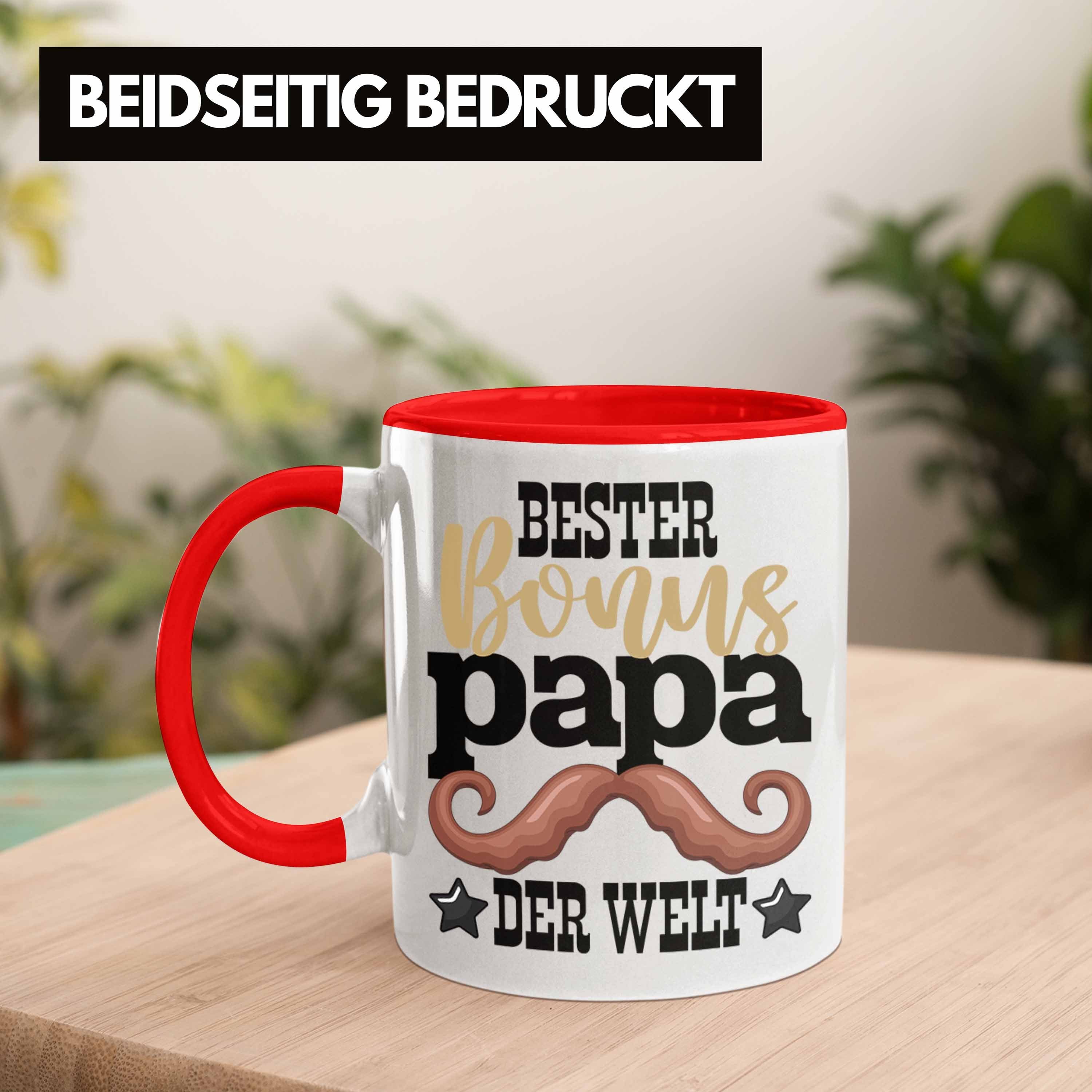 Trendation Tasse Bester Vater Bonus Rot Der Tasse Papa Geschenk Stiefvater Stiefvater Welt
