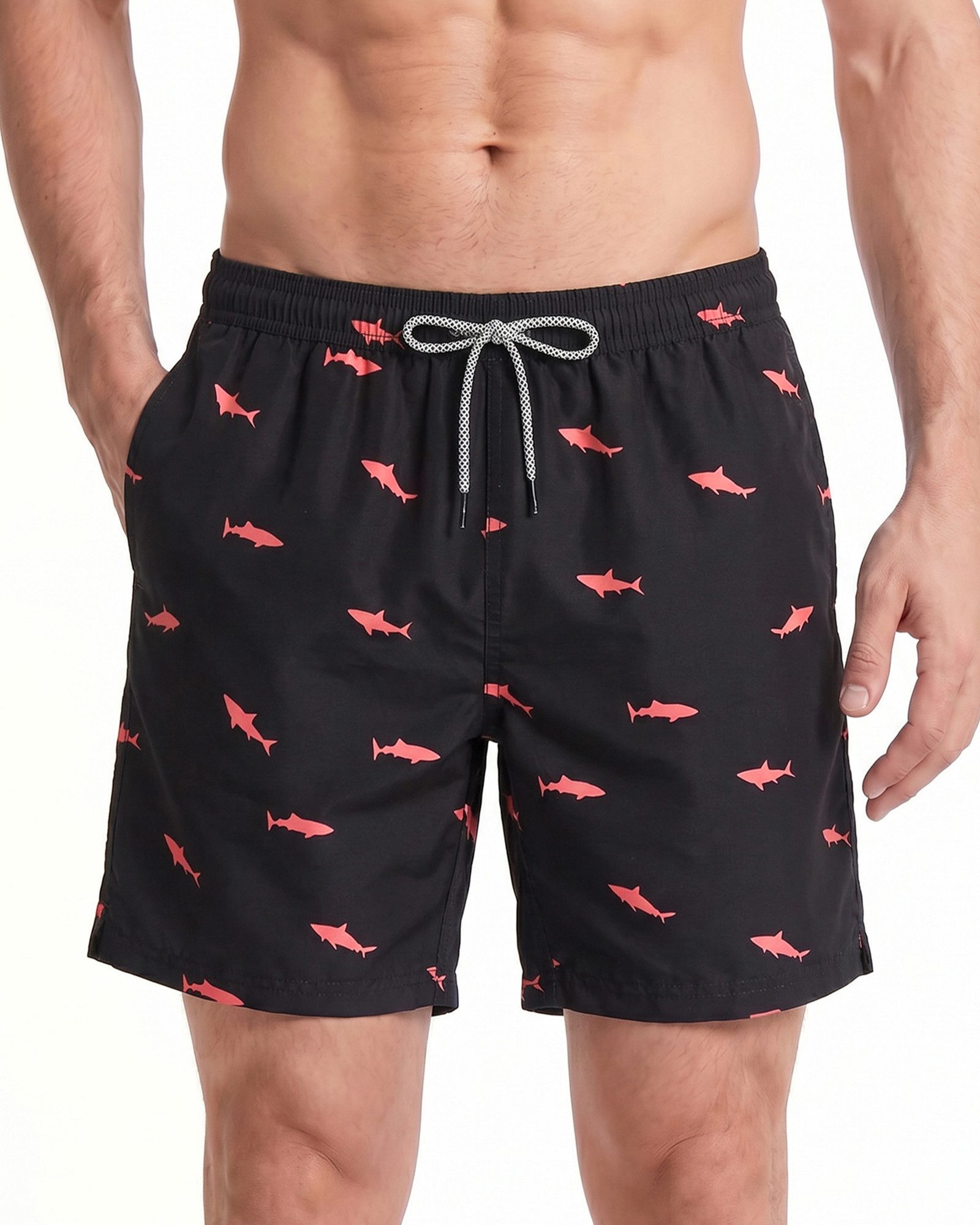 MaaMgic Shorts Herren mit Mesh-Futter kurze Hose schnelltrocknend Badehose lang (1-tlg)