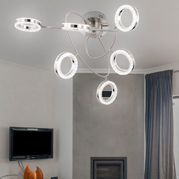 WOFI LED Deckenleuchte, LED-Leuchtmittel fest verbaut, Warmweiß, Deckenleuchte Deckenlampe Designleuchte Wohnzimmerlampe, 6 flammig