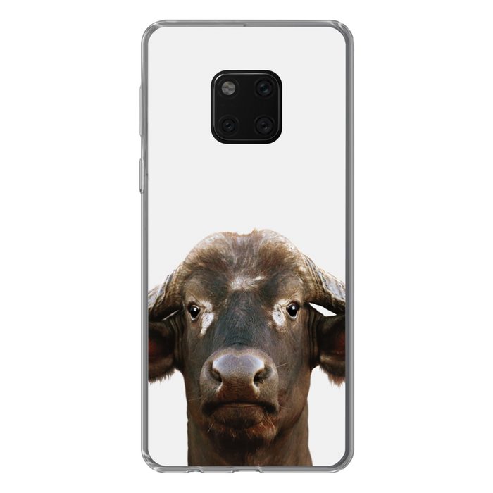MuchoWow Handyhülle Büffel - Wasserbüffel - Kopf - Kuh - Hörner - Jungen - Mädchen Handyhülle Huawei Mate 20 Pro Handy Case Silikon Bumper Case