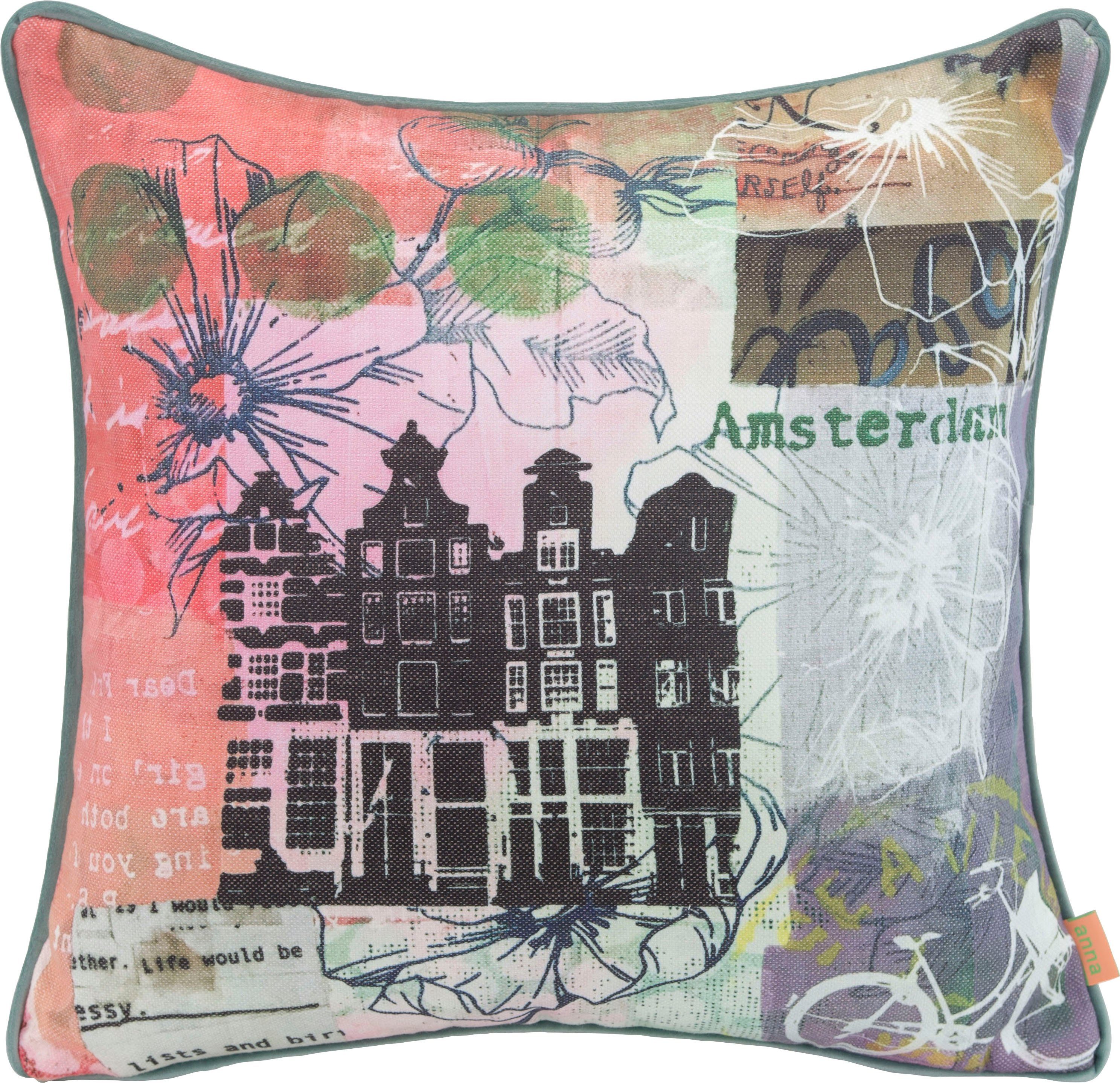 H.O.C.K. Dekokissen Lieblingsstädte AMSTERDAM, mit Amsterdam-Motiv, Wendekissenhülle mit Füllung, 1 Stück. € 40,02