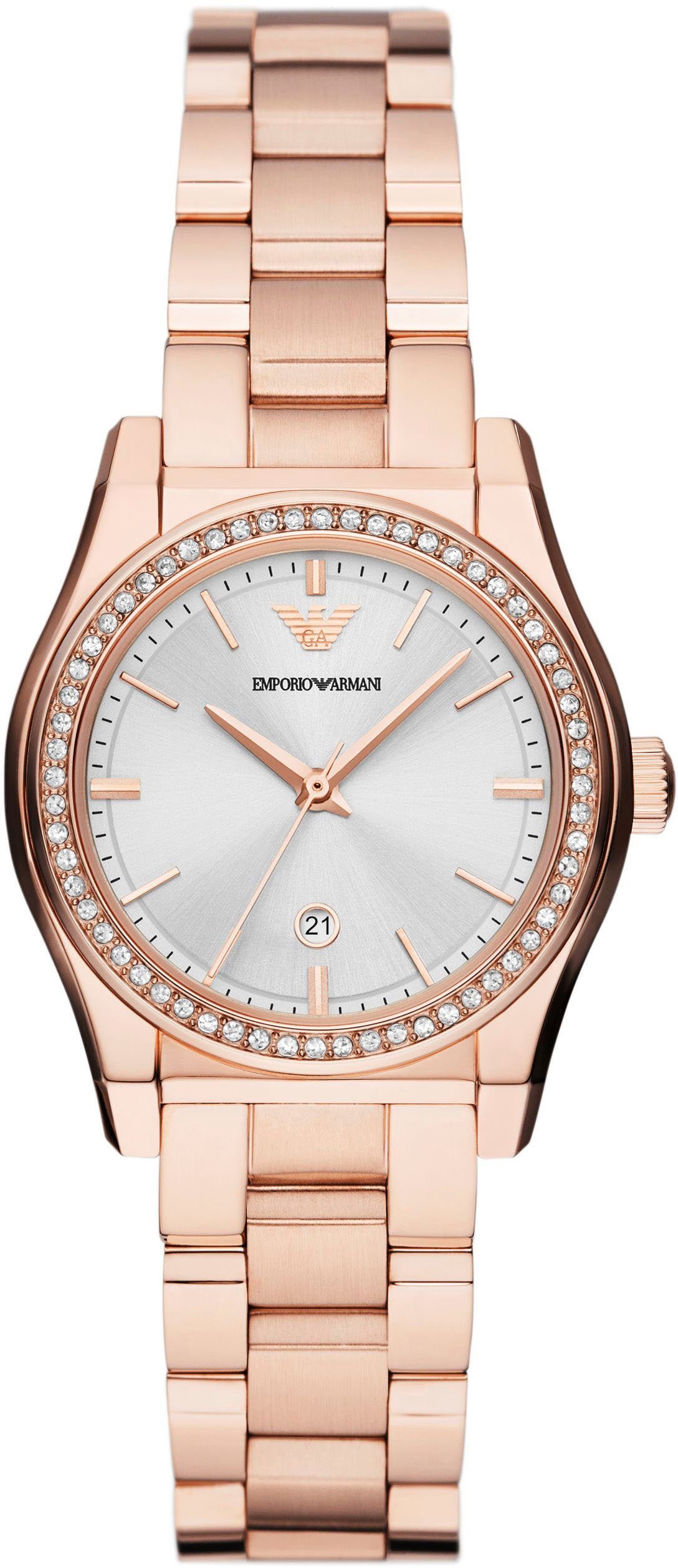 Emporio Armani Quarzuhr AR11558, Armbanduhr, Damenuhr, Datum, analog