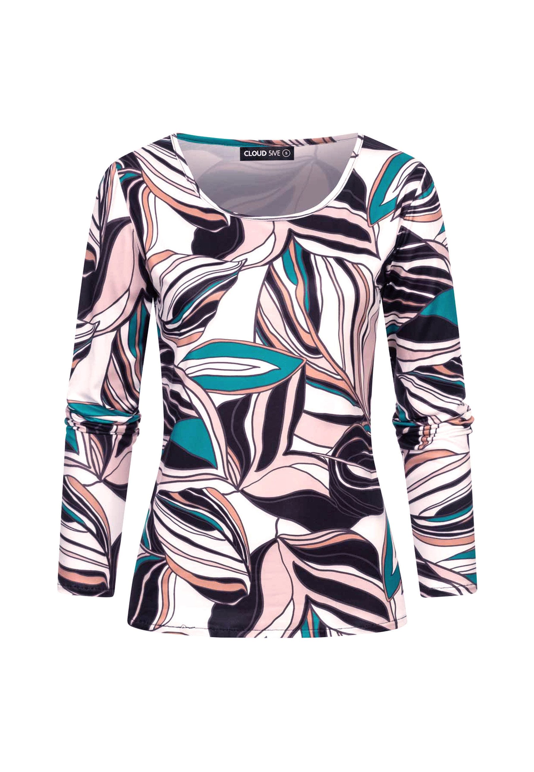 Longsleeve CLOUD 5IVE Langarm Top mit Blätter Print