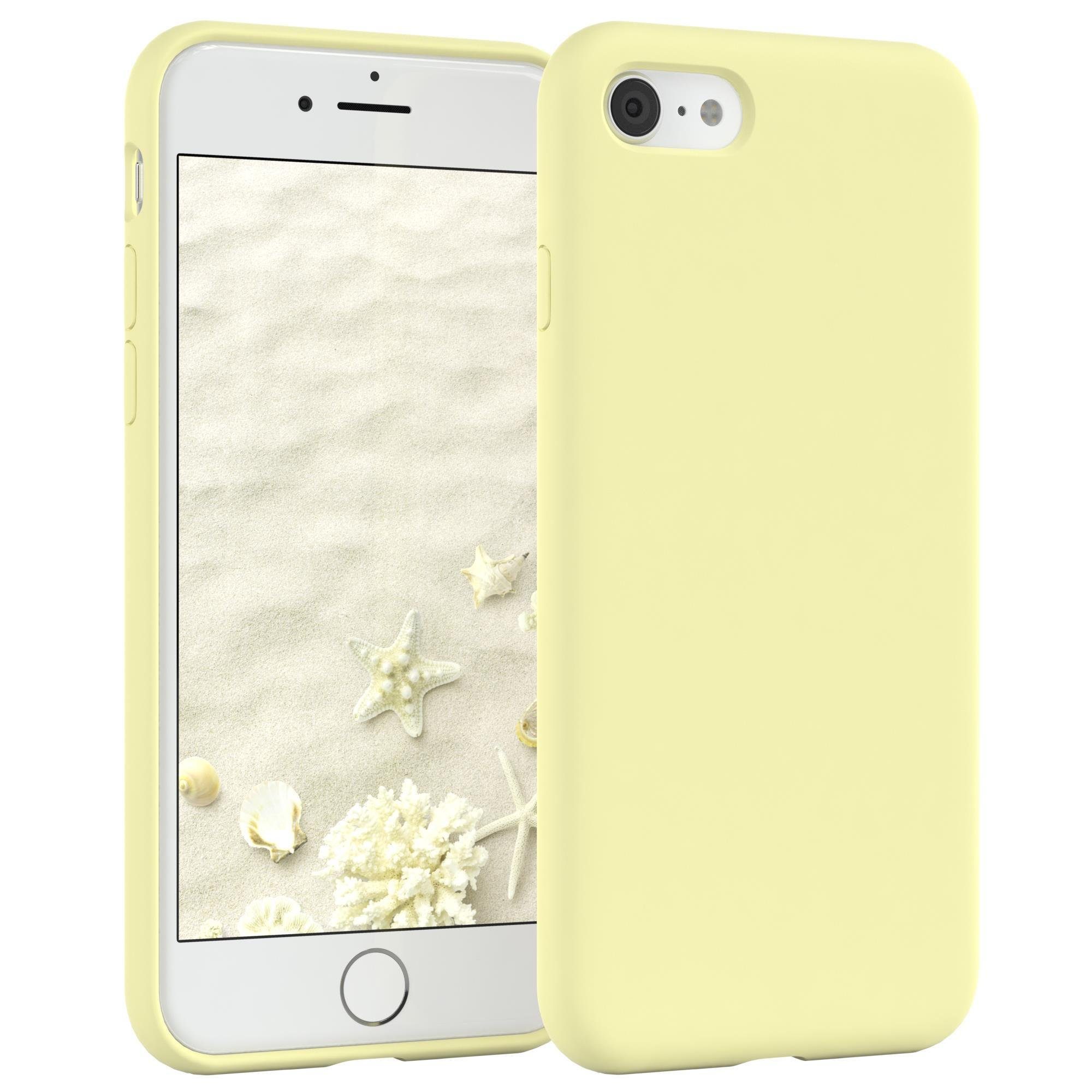 EAZY CASE Handyhülle Premium Case für iPhone SE 2022/2020, iPhone 8/7 4,7  Zoll, Hülle Silikon mit Displayschutz Handy Softcase Slimcover Taupe / Beige
