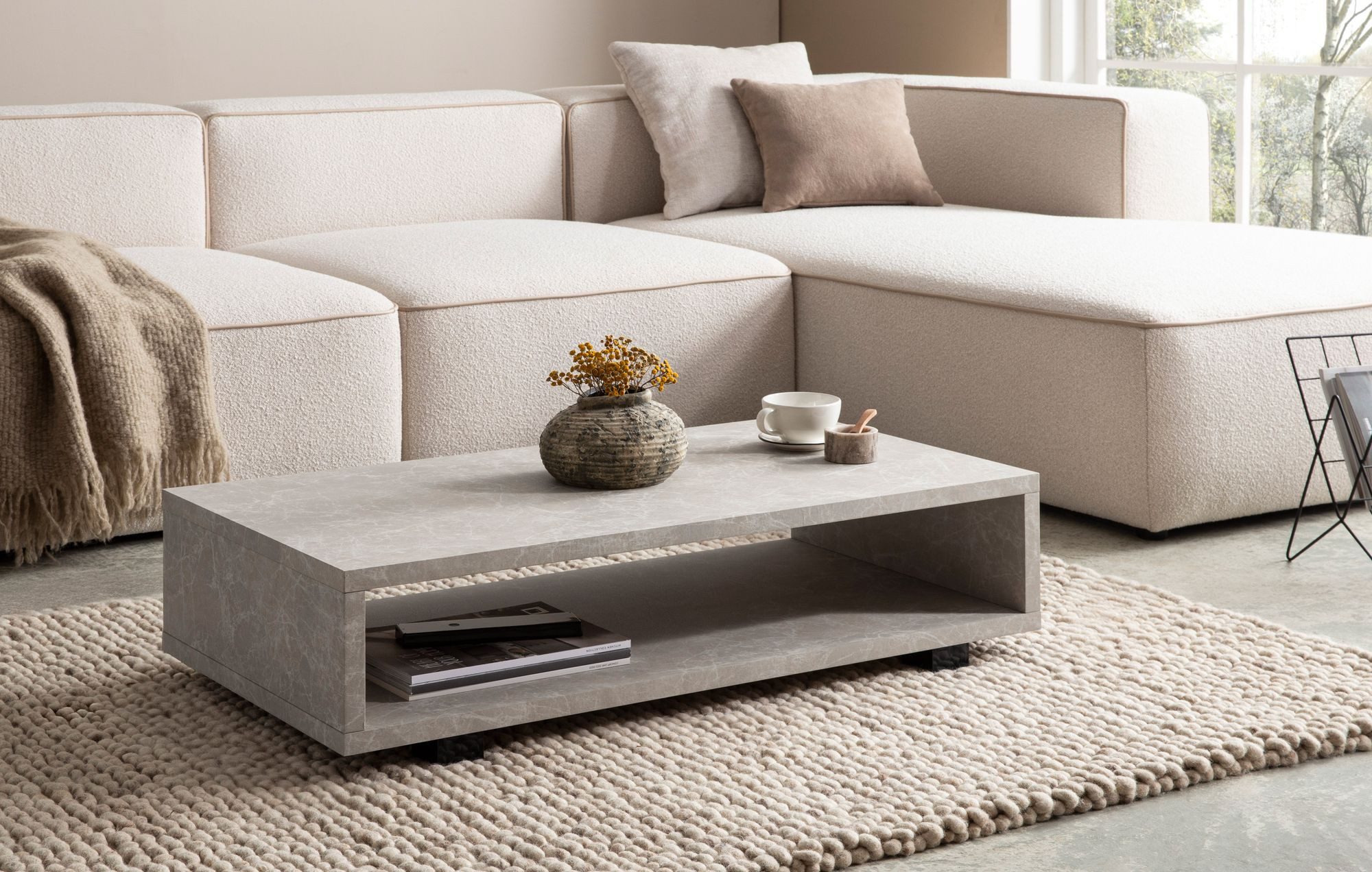 FINEBUY Couchtisch FB59782 100 cm Wohnzimmertisch Sofatisch Stauraum Groß K günstig online kaufen