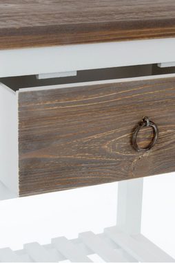 elbmöbel Beistelltisch Telefontisch Tisch Holz Rustikal (FALSCH), Telefontisch Tisch Holz Rustikal Landhaus Beistelltisch weiß braun Küchentisch