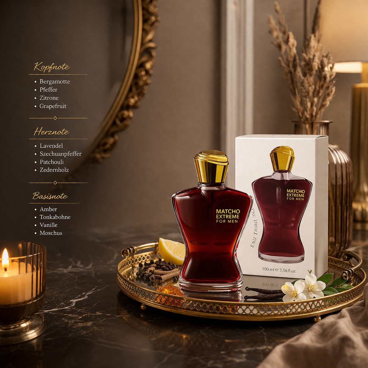Fine Perfumery London Eau de Parfum Matcho Extreme für Herren 100  ml, 1-tlg., Shuddus Herrendüfte, Longlist, edle Verpackung, Premium