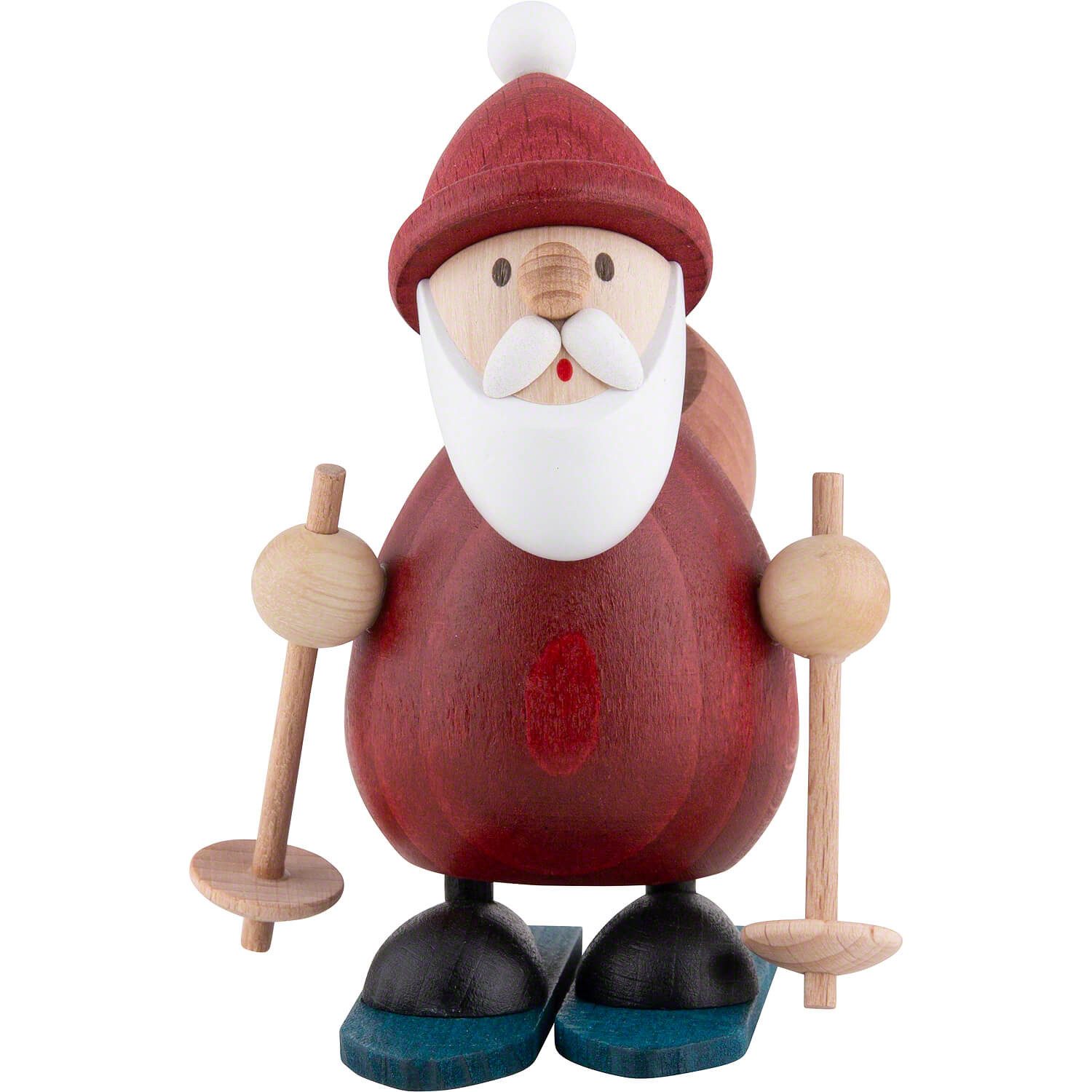 Ullrich Kunsthandwerk Dekofigur Weihnachtsmann auf Ski (9,6cm) von Ullrich Kunsthandwerk