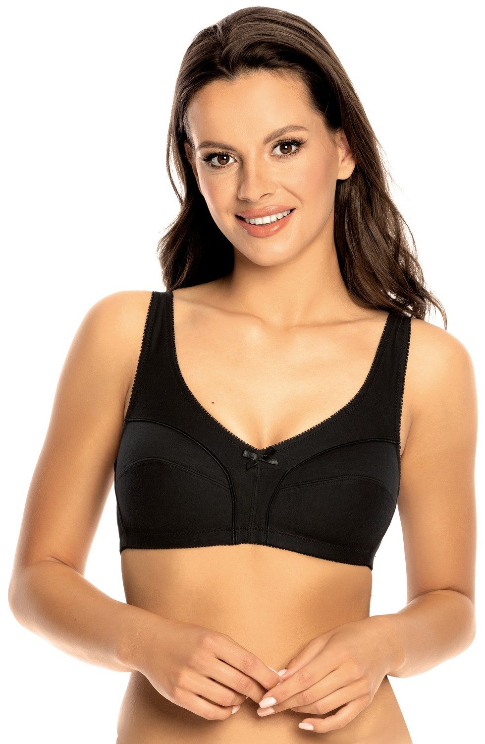 Viania Soft-BH 105452 (1-tlg) ohne Bügel 100% Baumwolle hautsympathisch Schwarz