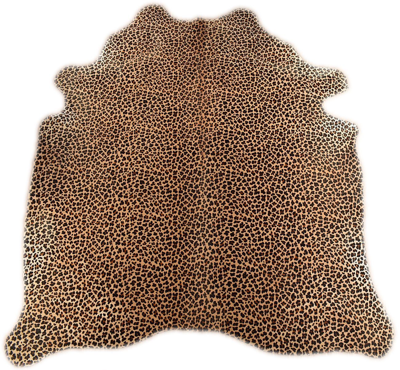 KUHFELL online & NOMAD Fellteppich KUHFELL TEPPICH STIERFELL MIT LEOPARDEN OPTIK ca. 210 x 190 cm